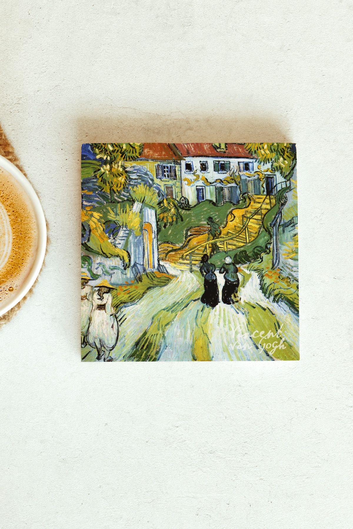 Vincent Van Gogh Serisi Tekli Taş Bardak Altlığı