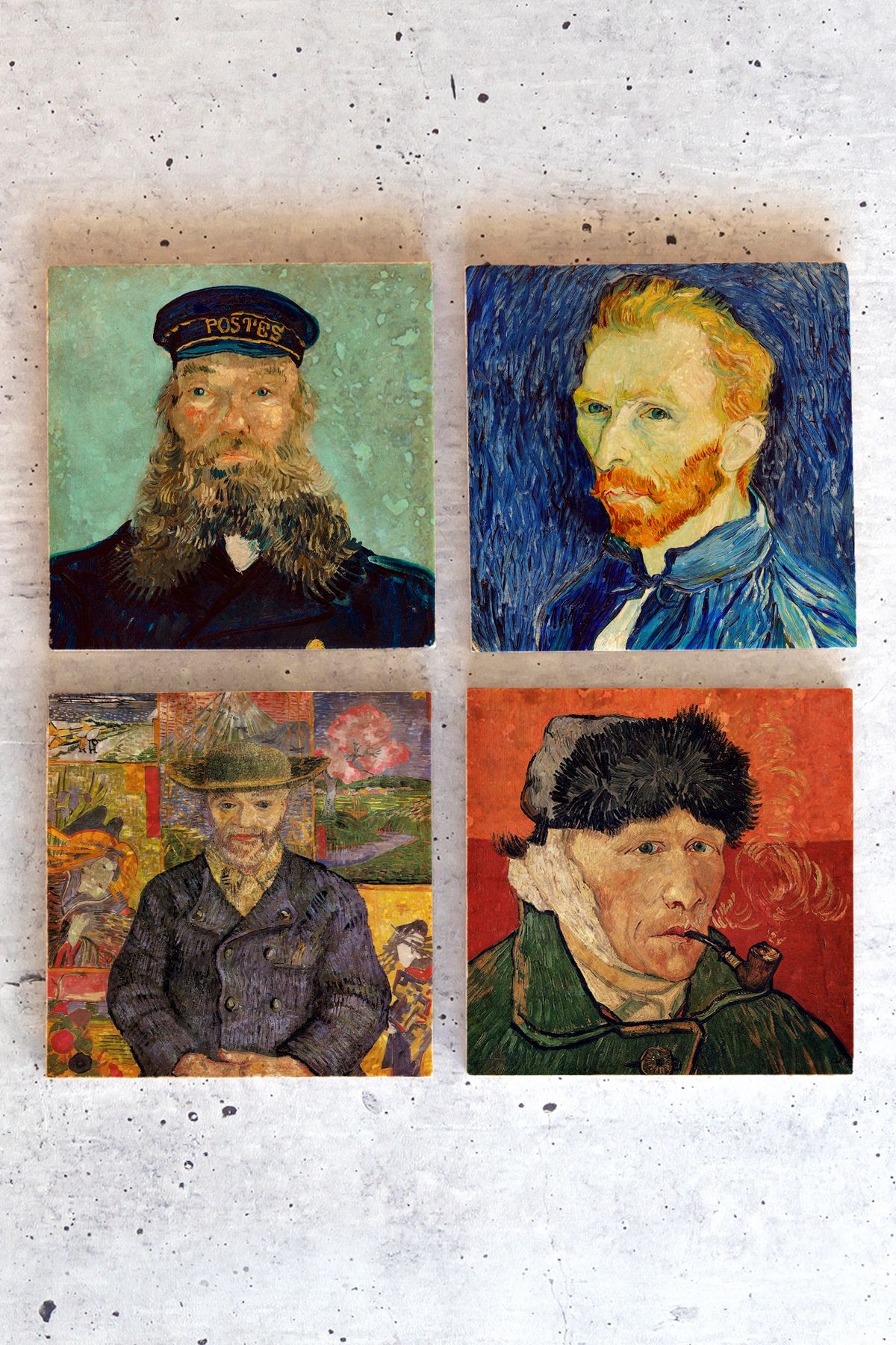 Vincent Van Gogh 4lü Set Taş Bardak Altlığı VanGogh01