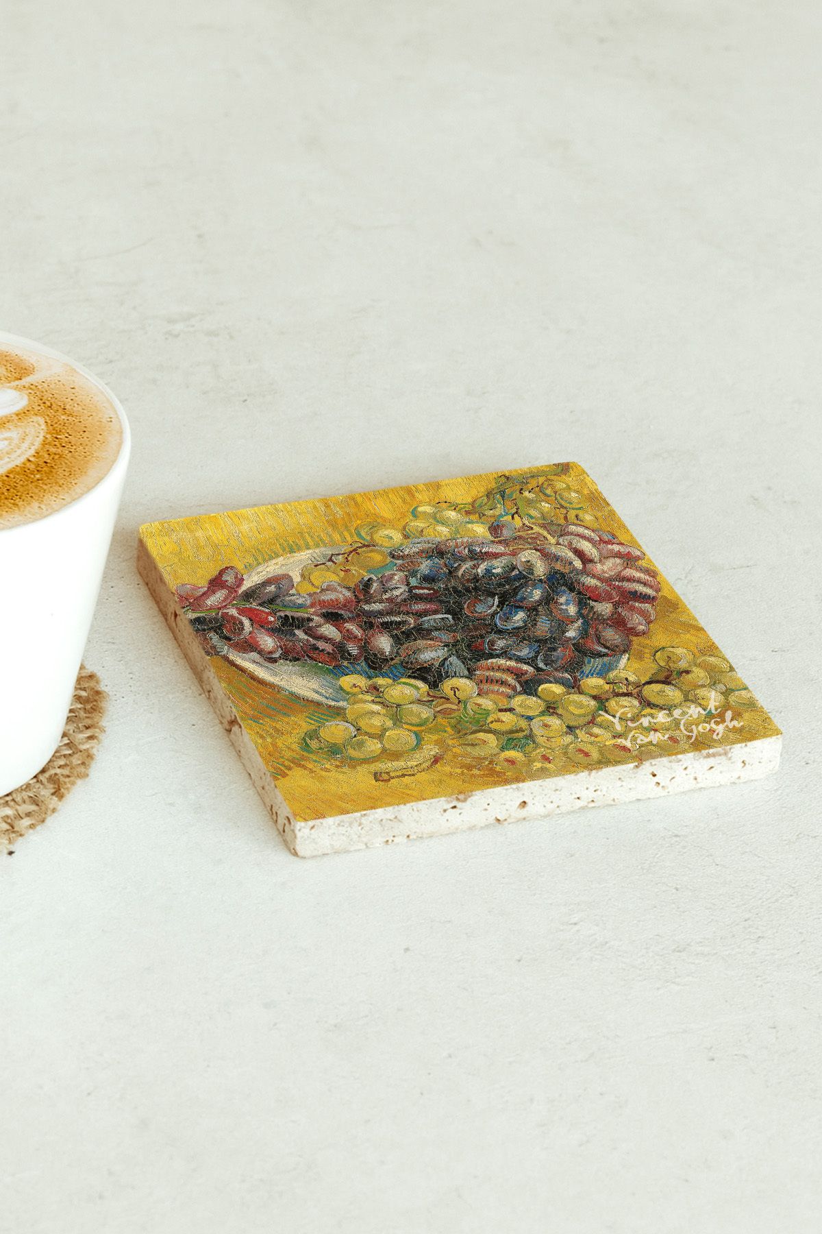 Vincent Van Gogh Serisi Tekli Taş Bardak Altlığı