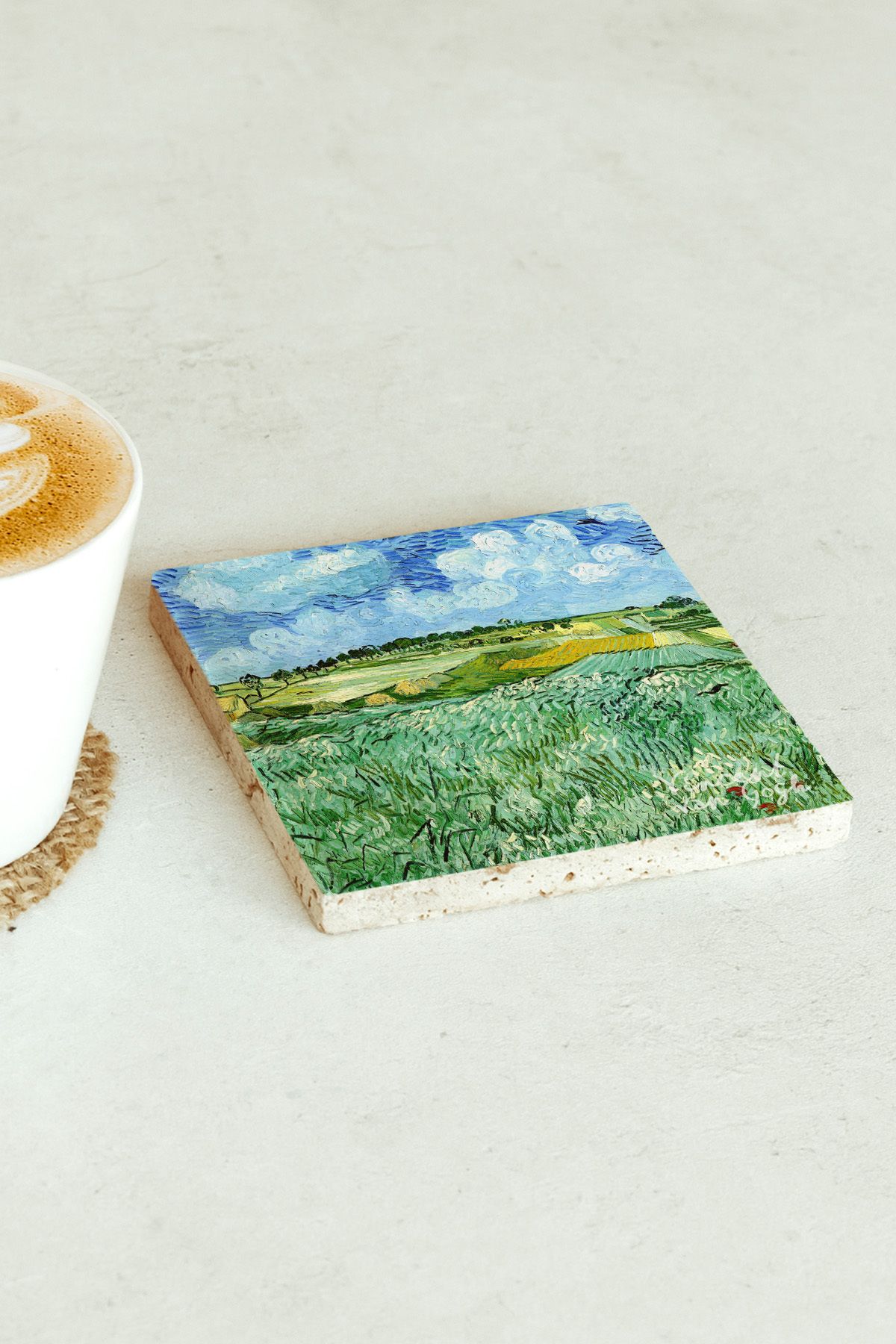 Vincent Van Gogh Serisi Tekli Taş Bardak Altlığı