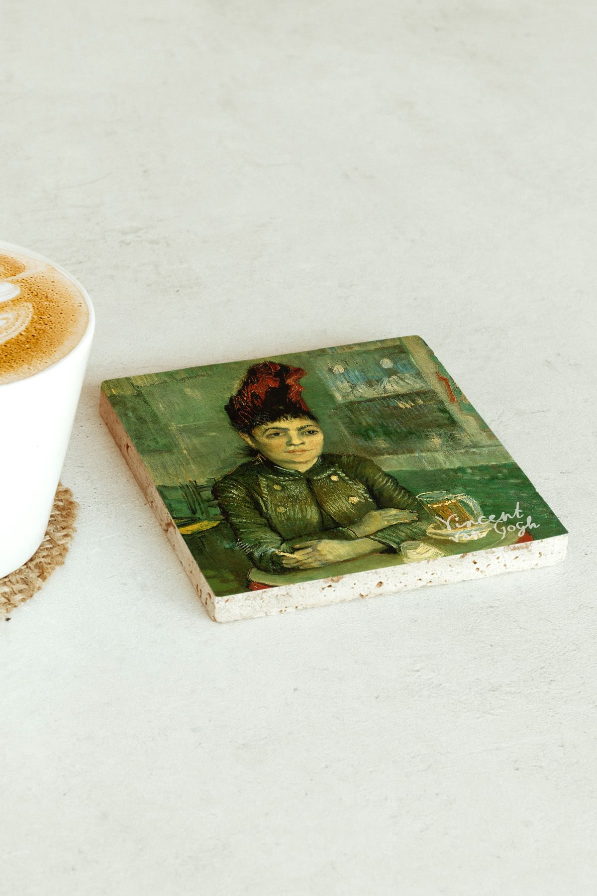 Vincent Van Gogh Serisi Tekli Taş Bardak Altlığı