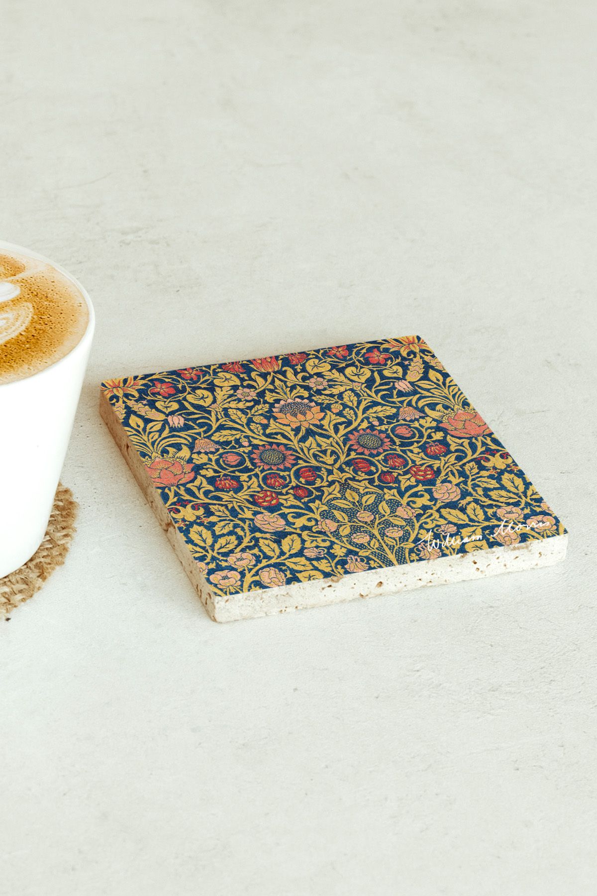 William Morris Serisi Tekli Taş Bardak Altlığı