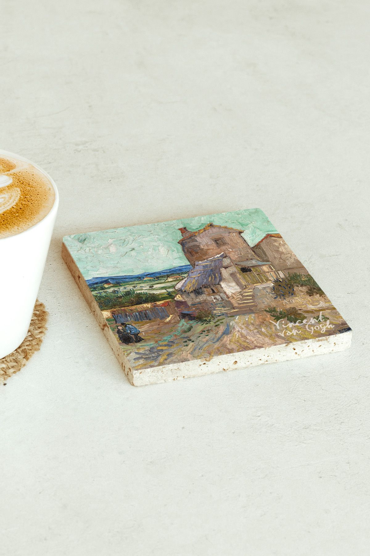Vincent Van Gogh Serisi Tekli Taş Bardak Altlığı