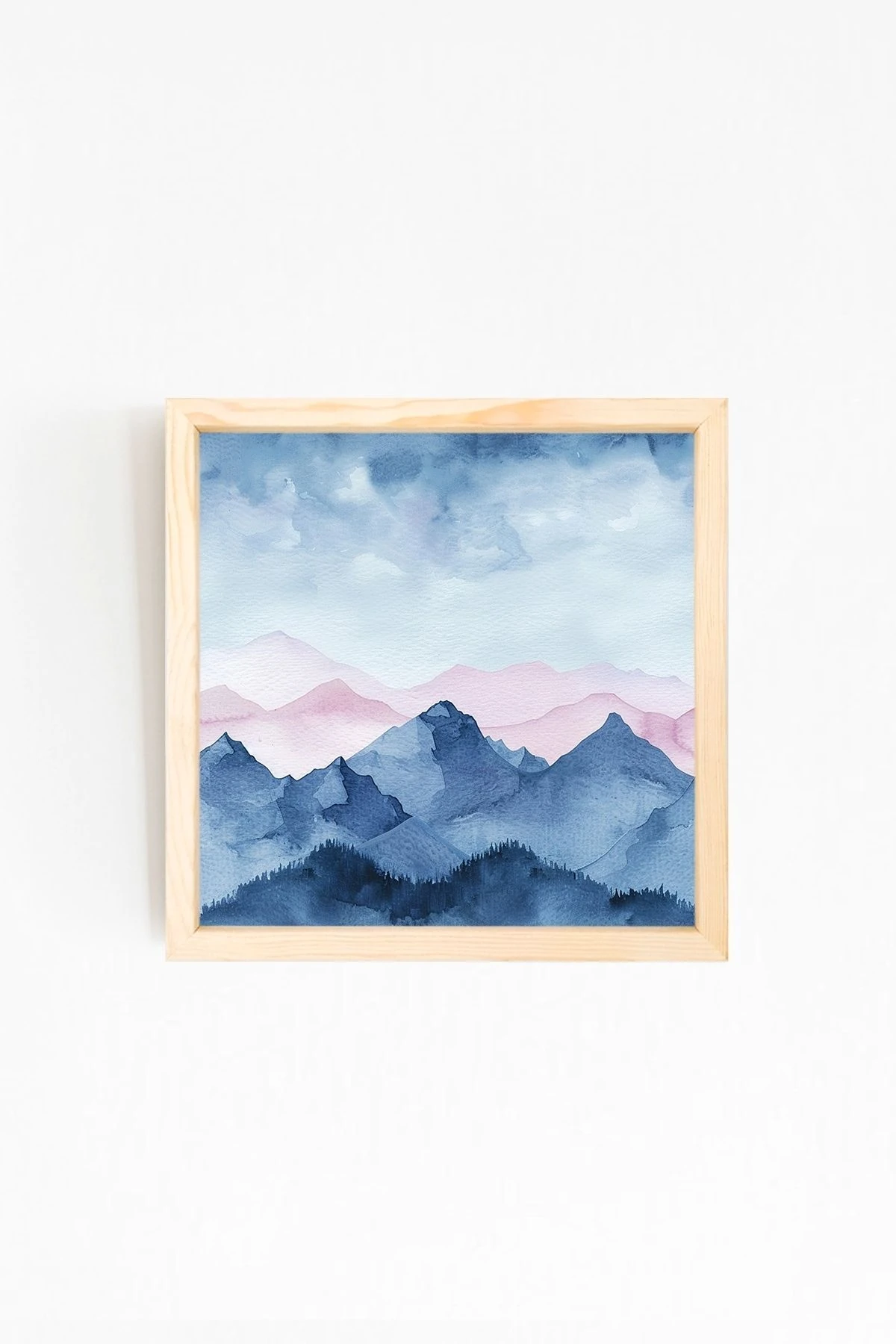 Modern Soyut Tasarım Doğal Ahşap Çerçeveli Tablo 16-1