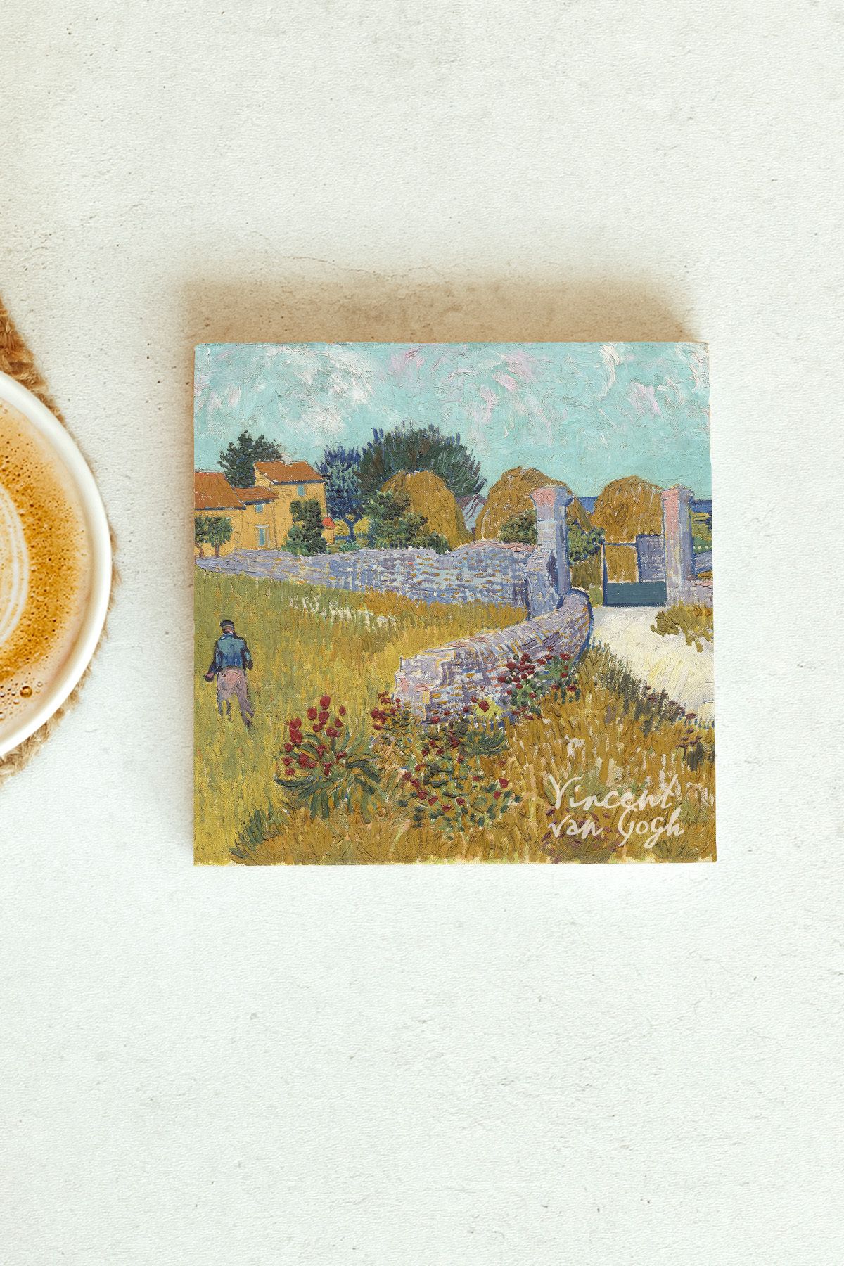 Vincent Van Gogh Serisi Tekli Taş Bardak Altlığı