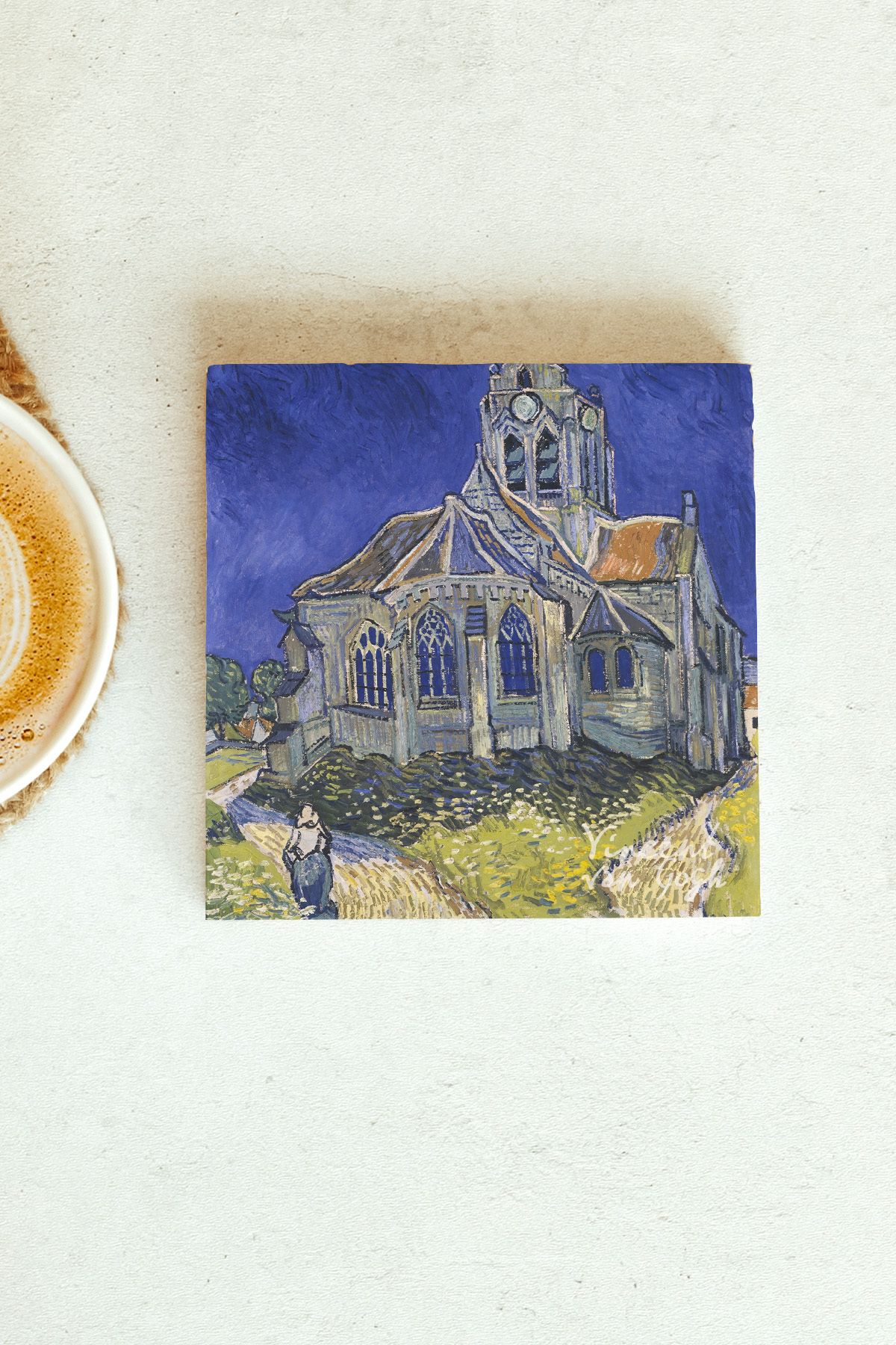 Vincent Van Gogh Serisi Tekli Taş Bardak Altlığı