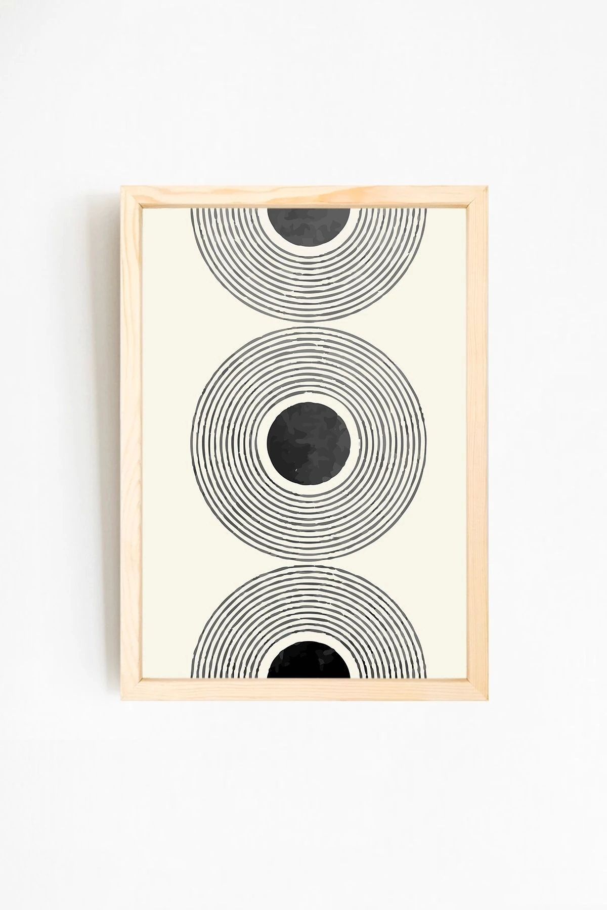 Modern Soyut Tasarım Doğal Ahşap Çerçeveli Tablo 03-4