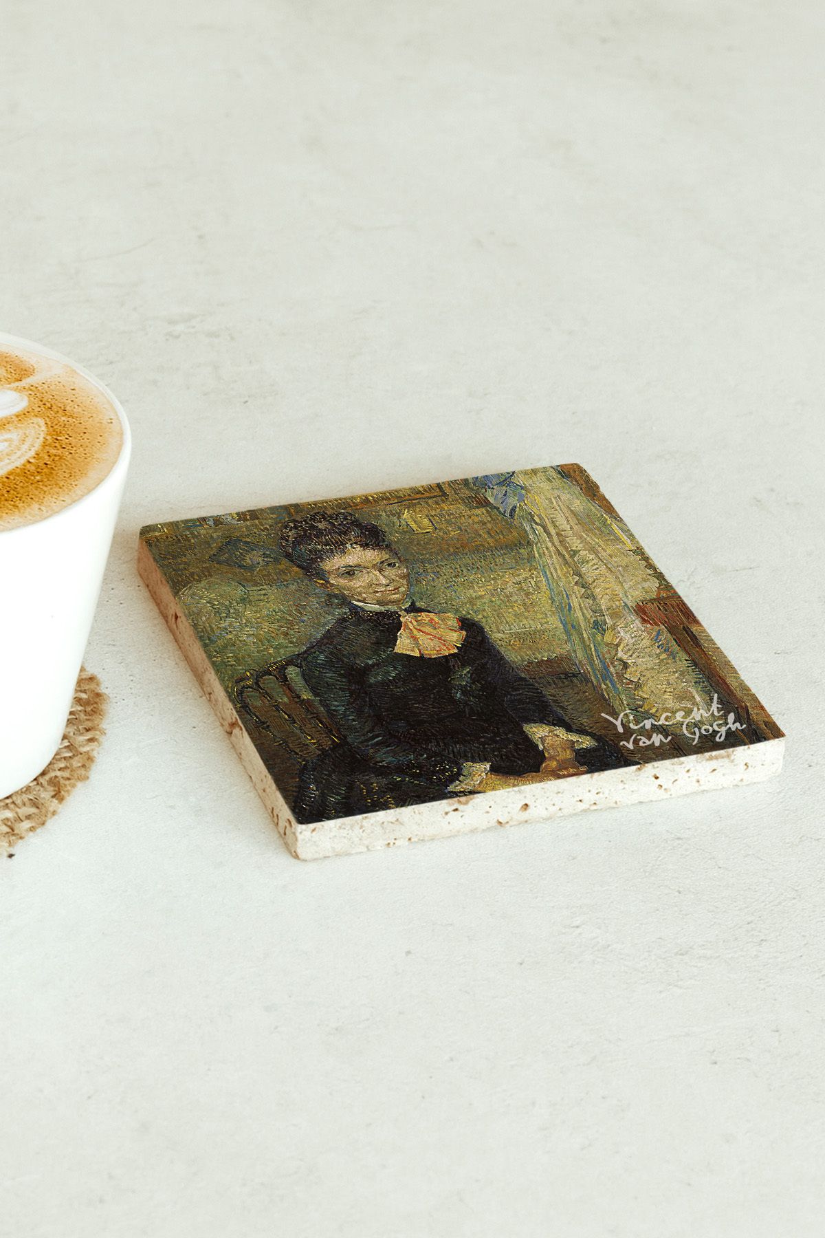 Vincent Van Gogh Serisi Tekli Taş Bardak Altlığı