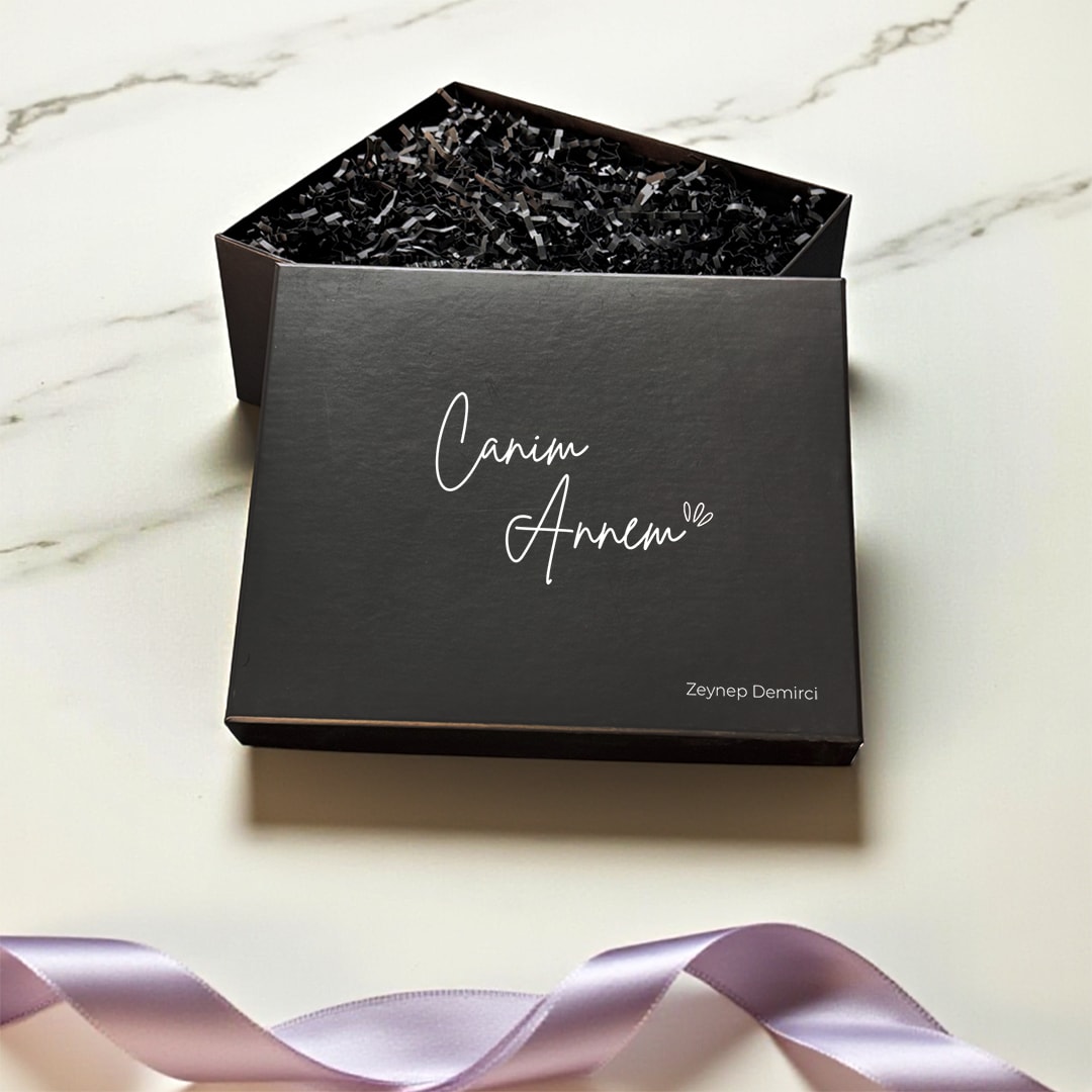 Anneler Günü Canım Annem Siyah Sert Hediye Kutusu – 25x30x12 cm Boş Kutu