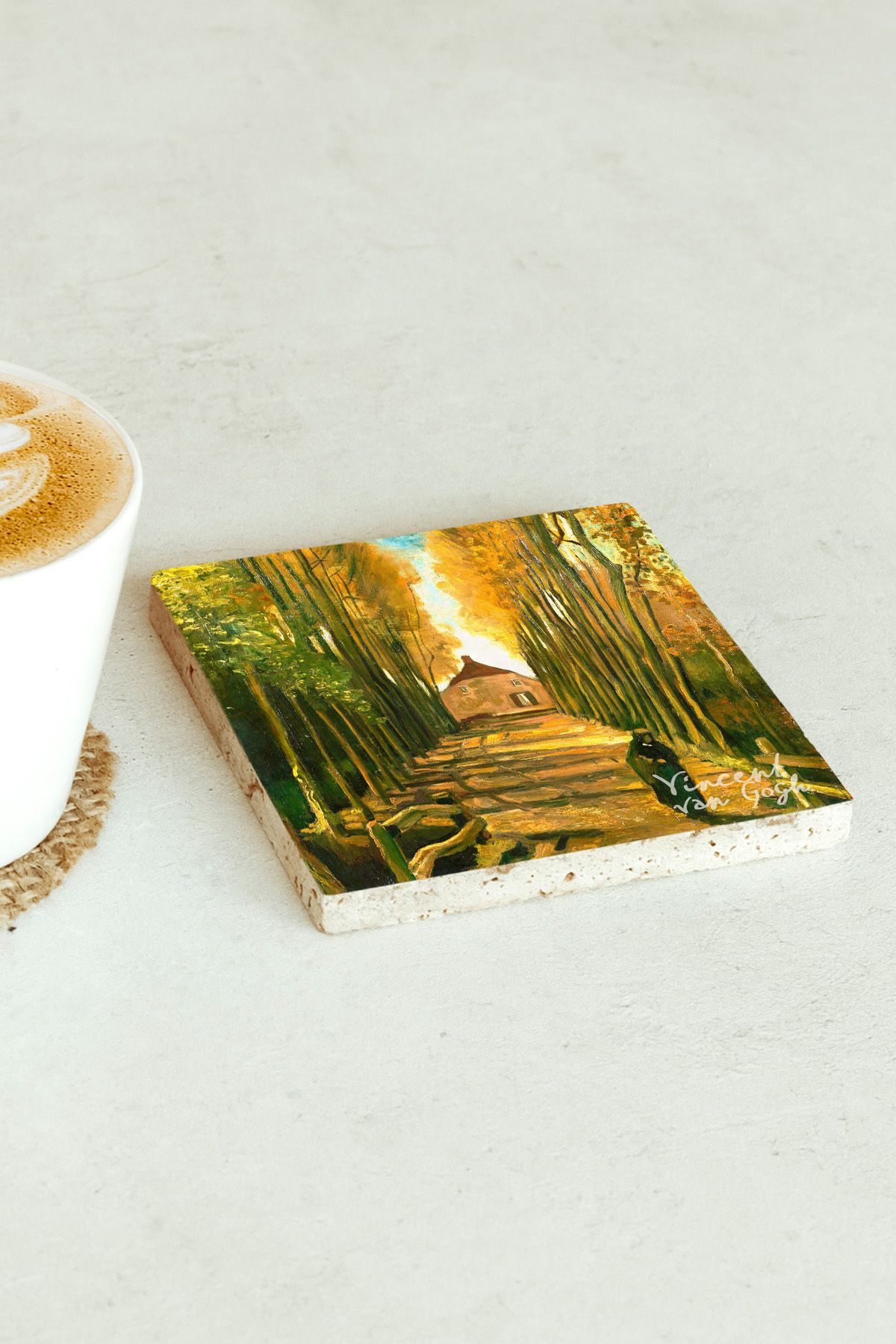 Vincent Van Gogh Serisi Tekli Taş Bardak Altlığı