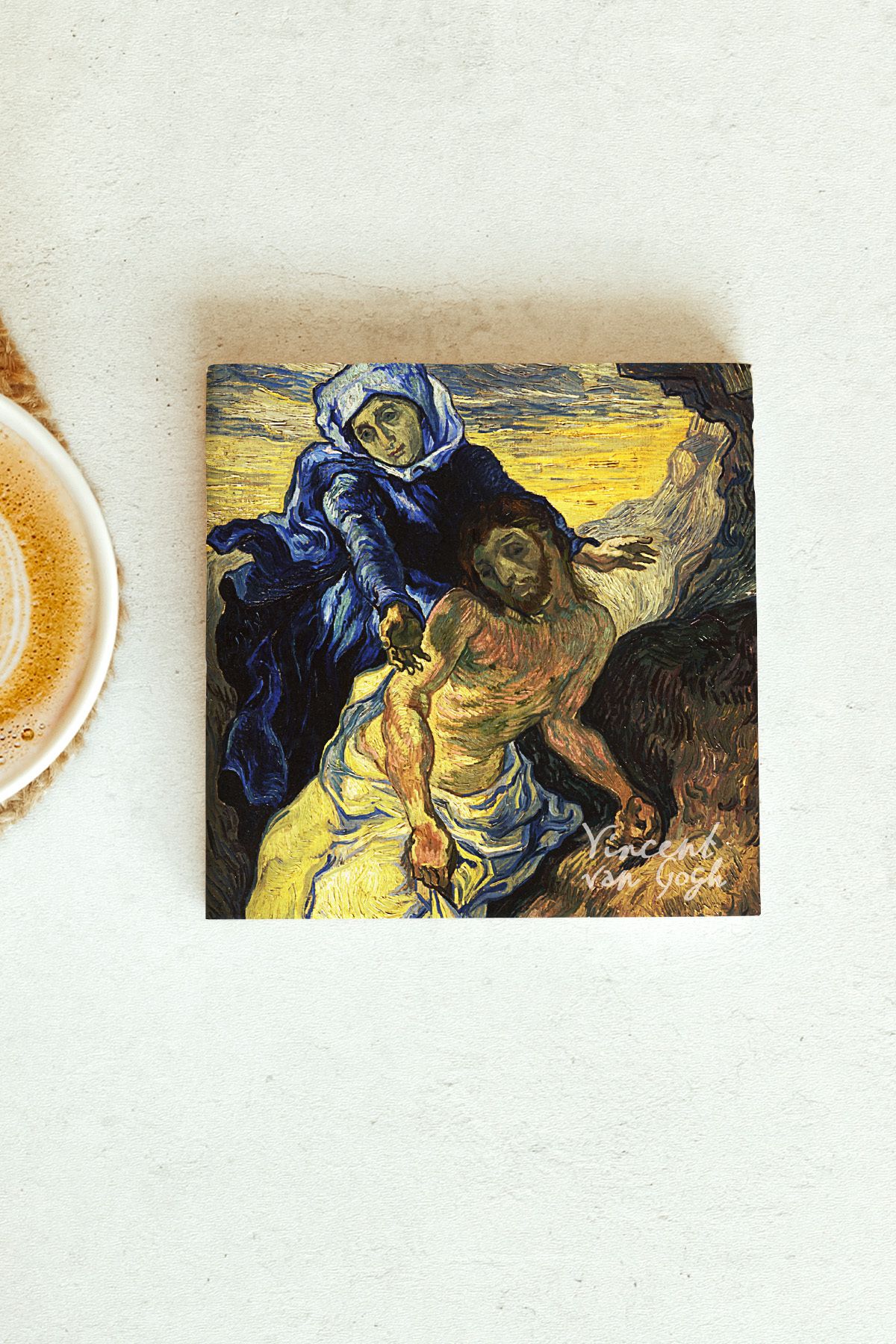 Vincent Van Gogh Serisi Tekli Taş Bardak Altlığı