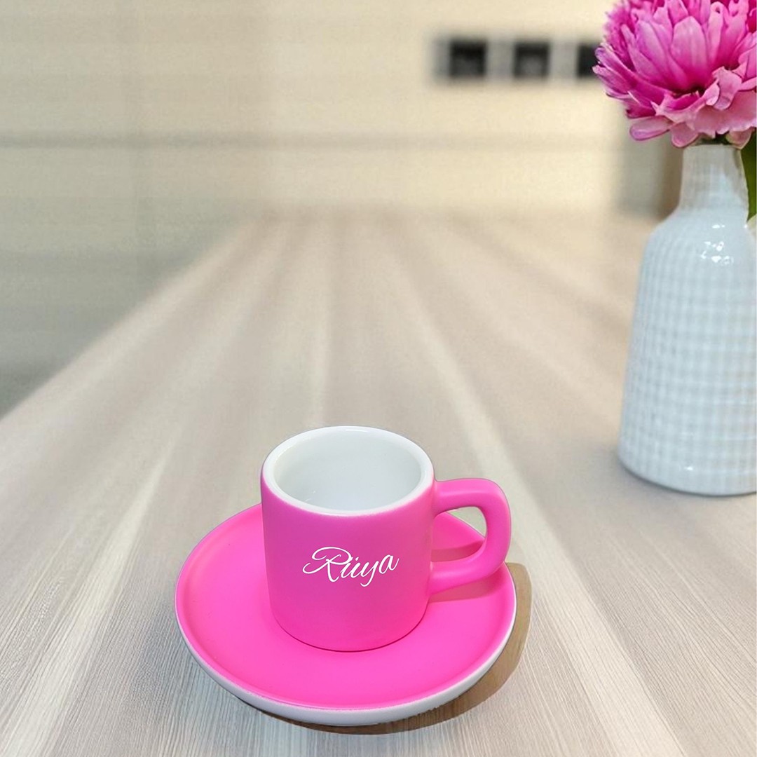 Dot Cup – Pop Pembe Kişiye Özel Türk Kahvesi Fincanı