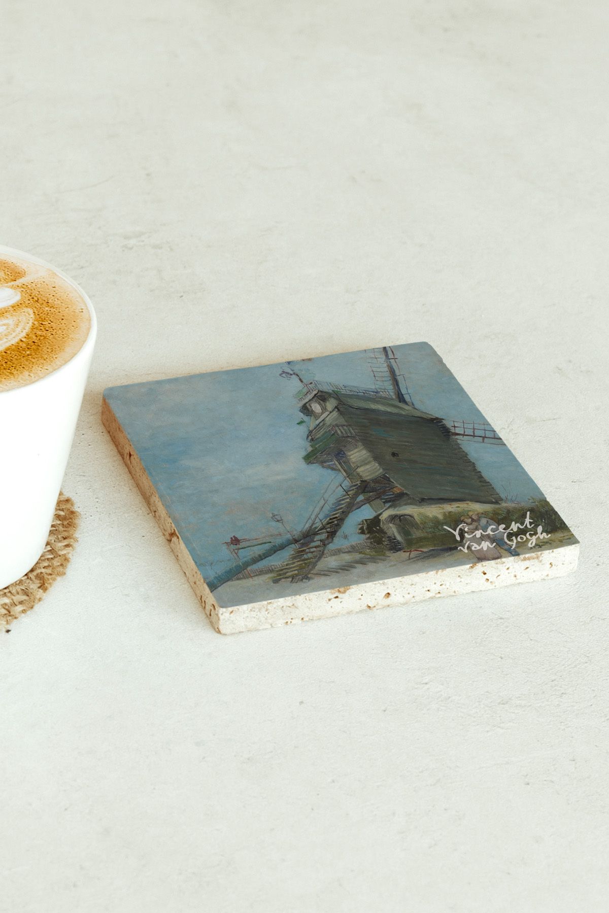 Vincent Van Gogh Serisi Tekli Taş Bardak Altlığı