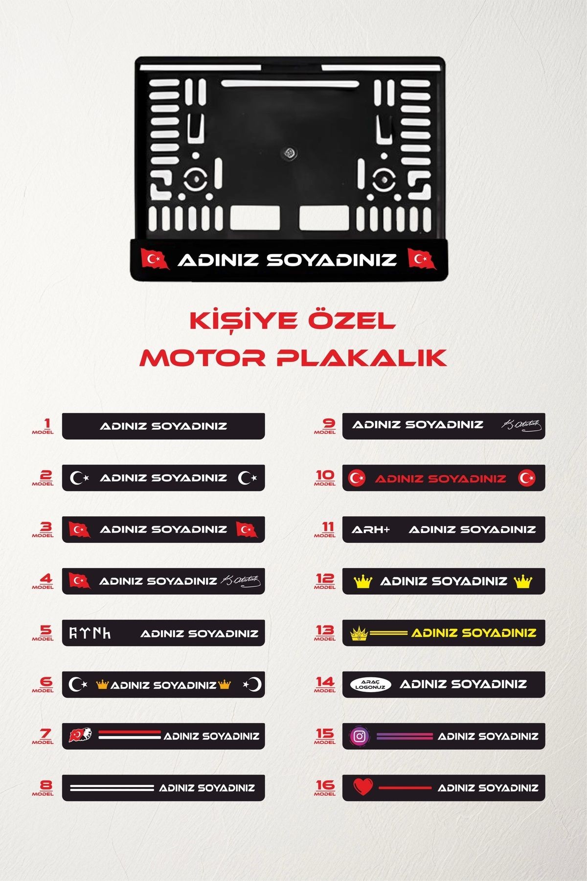 Kişiye Özel İsimli Motor Plakalık