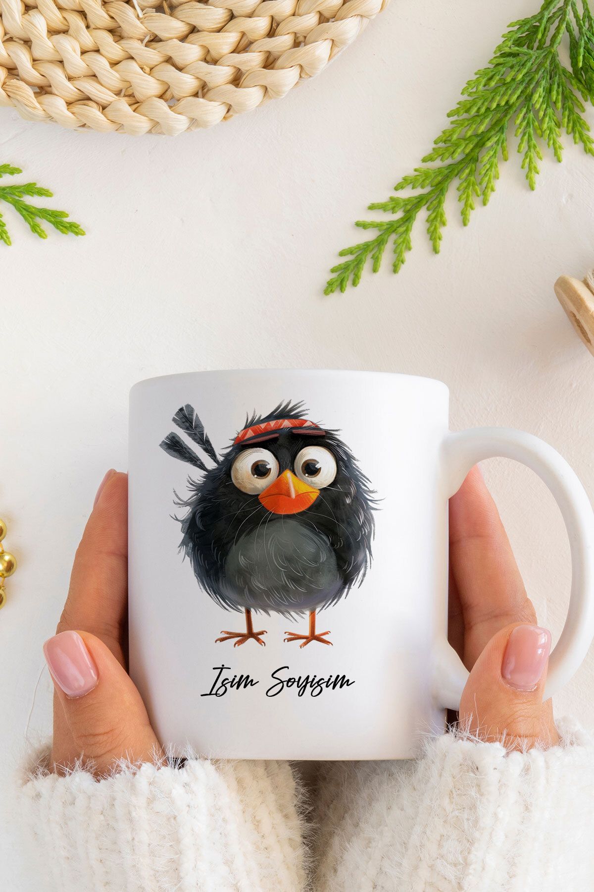 Kişiye Özel Kuş Tasarımlı Kupa Bardak Seri 3