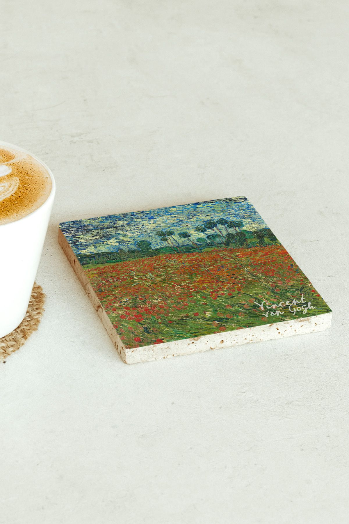 Vincent Van Gogh Serisi Tekli Taş Bardak Altlığı
