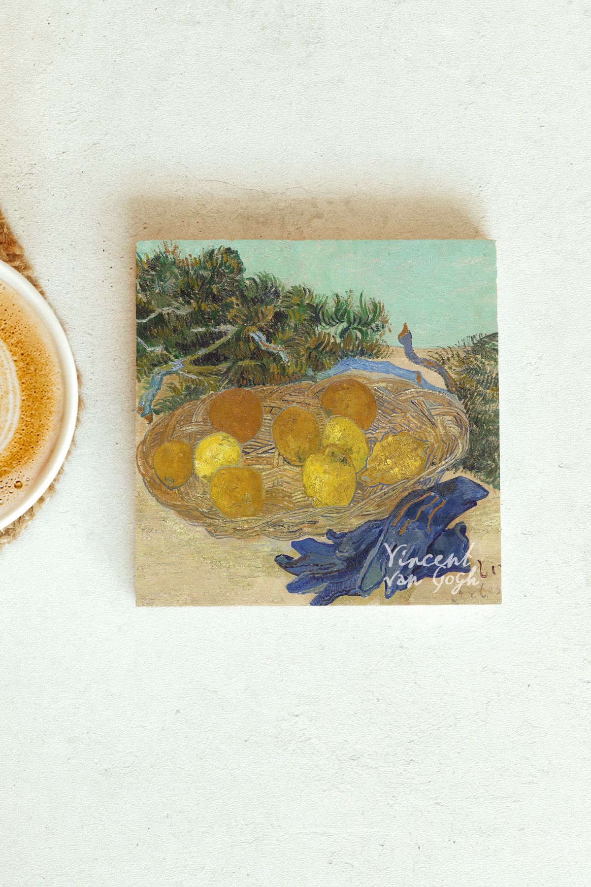 Vincent Van Gogh Serisi Tekli Taş Bardak Altlığı