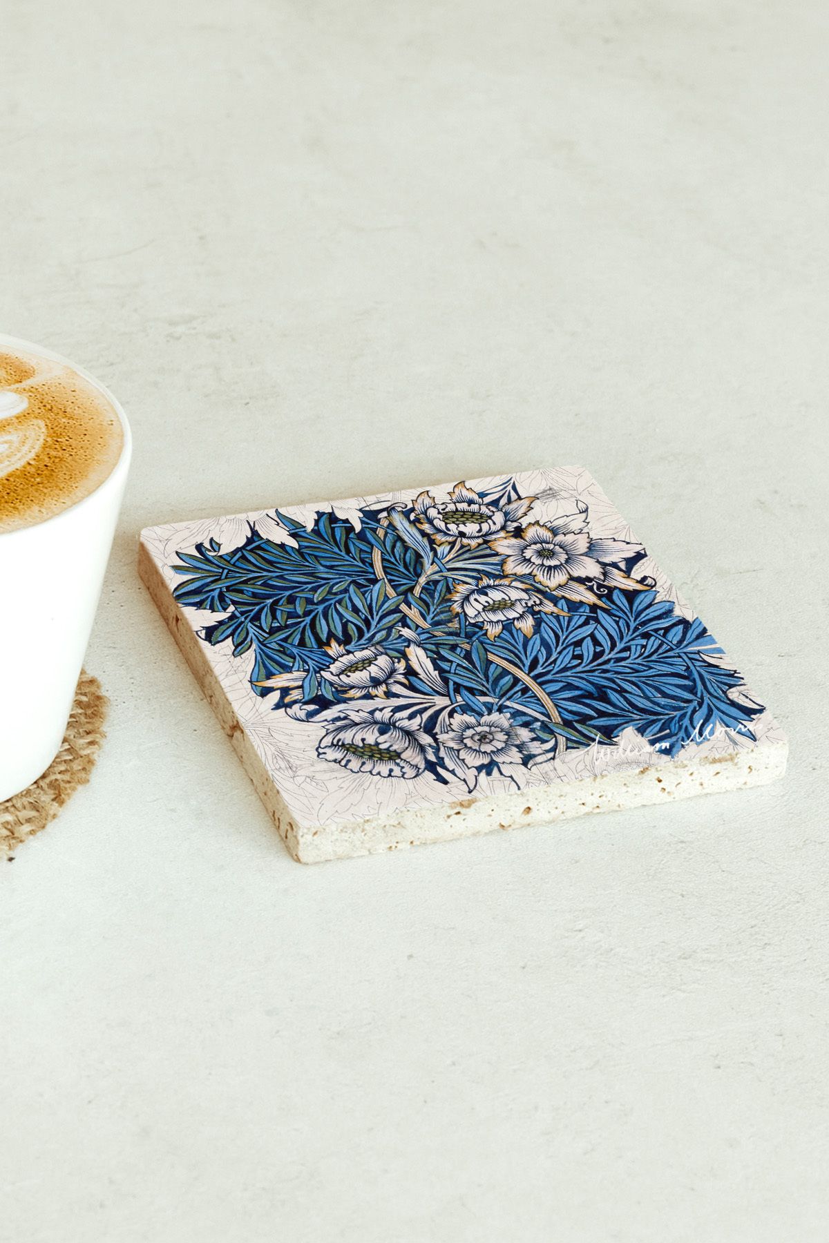 William Morris Serisi Tekli Taş Bardak Altlığı