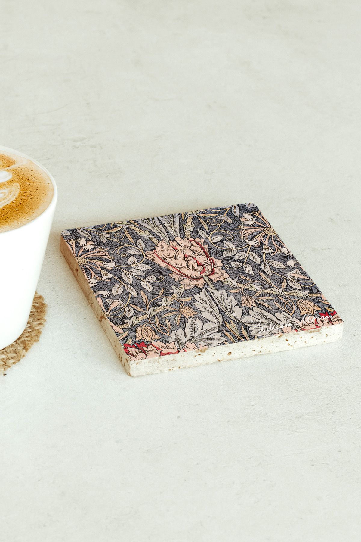 William Morris Serisi Tekli Taş Bardak Altlığı