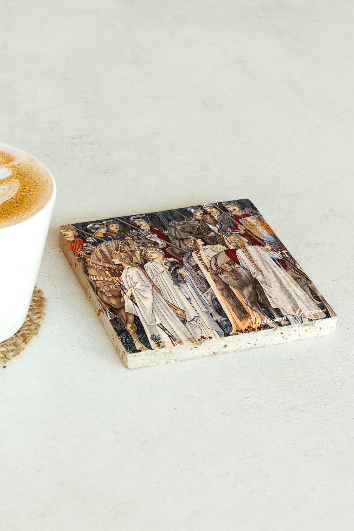 William Morris Serisi Tekli Taş Bardak Altlığı