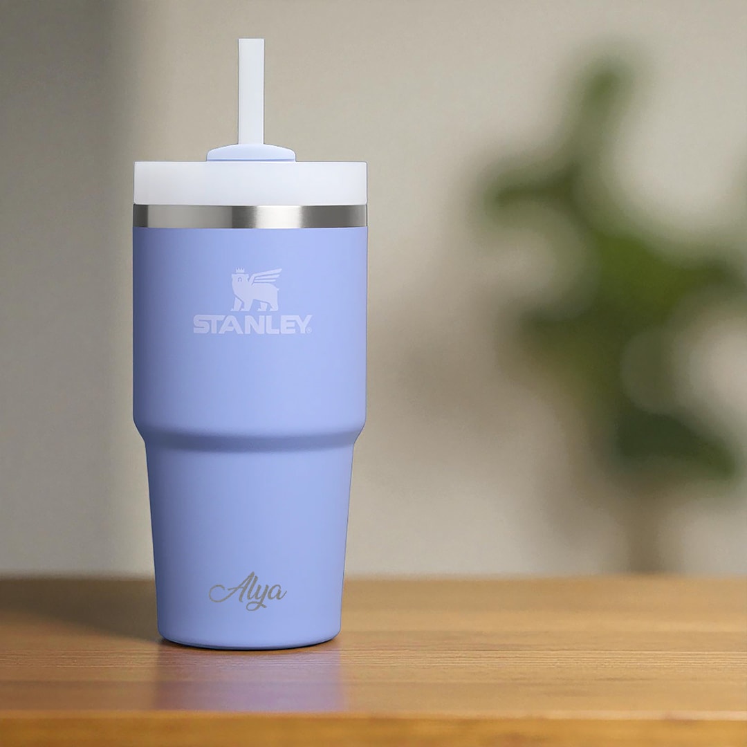 Kişiye Özel Stanley Quencher Pipetli Termos Bardak 0.60 L Eflatun