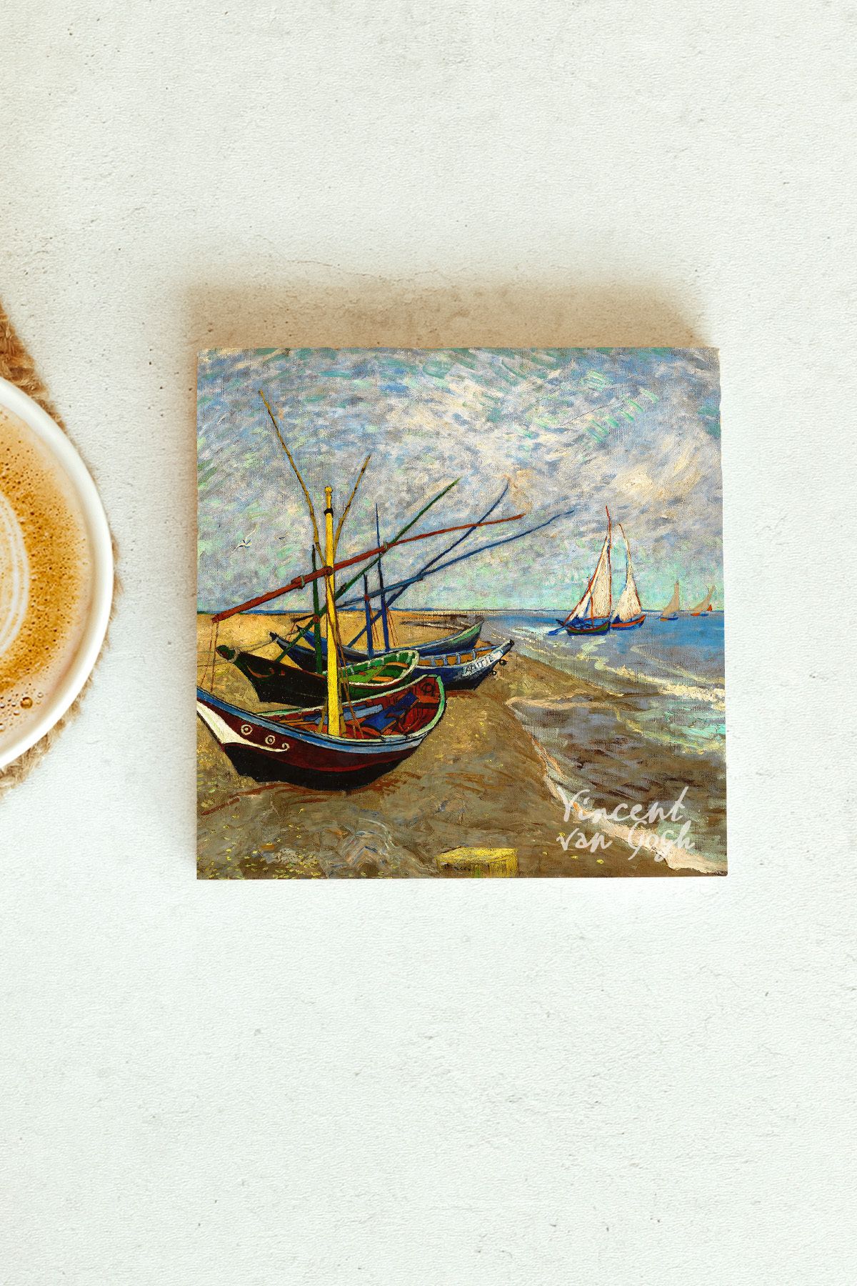 Vincent Van Gogh Serisi Tekli Taş Bardak Altlığı