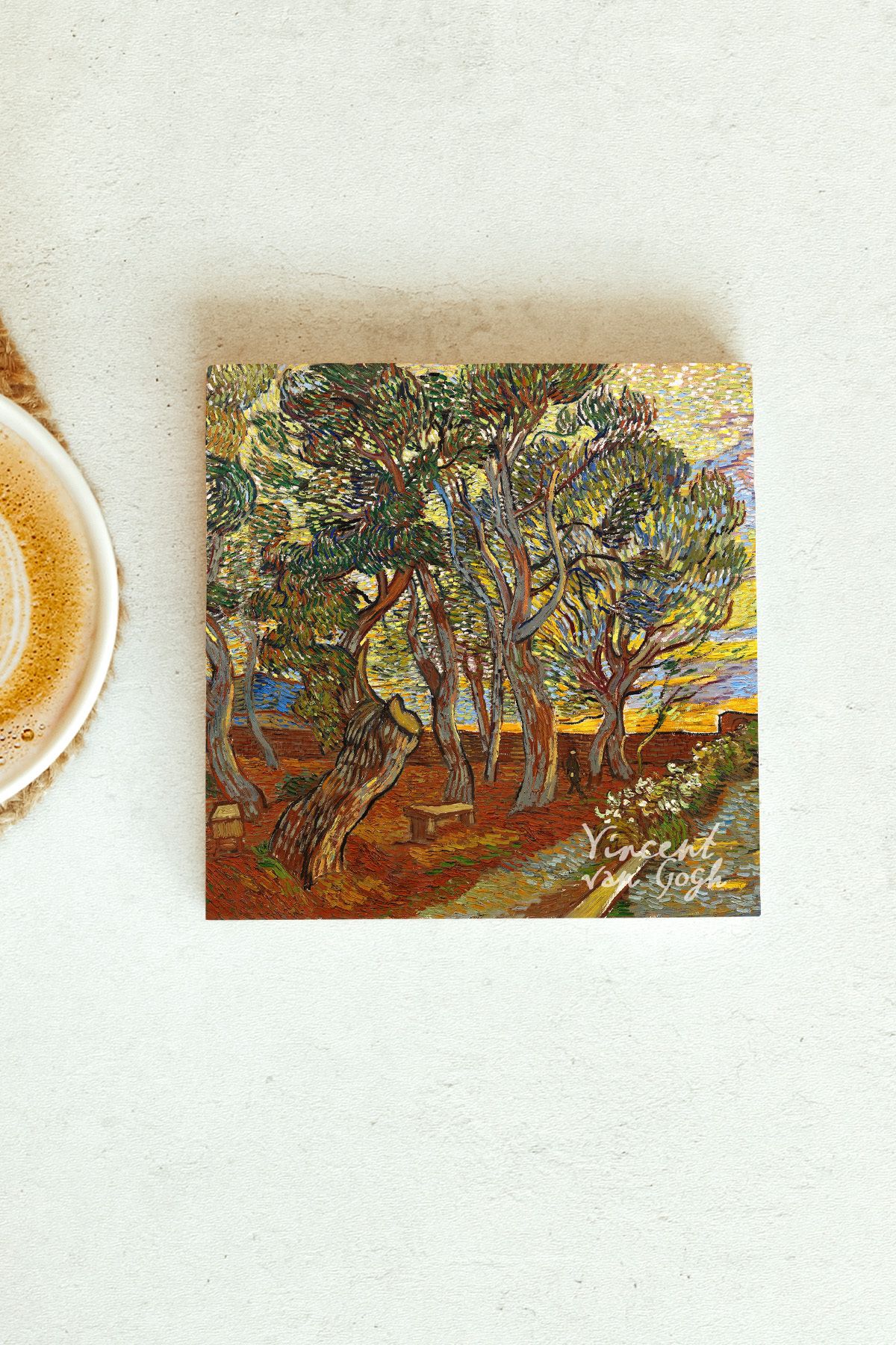 Vincent Van Gogh Serisi Tekli Taş Bardak Altlığı