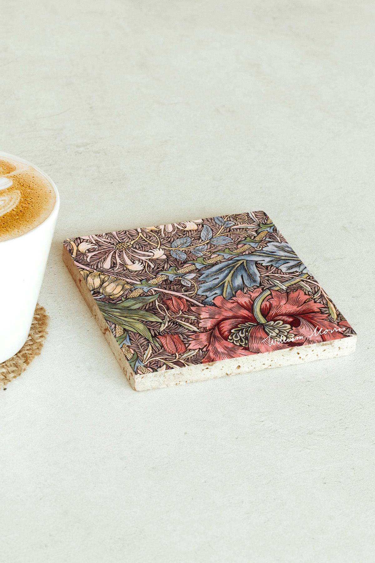 William Morris Serisi Tekli Taş Bardak Altlığı