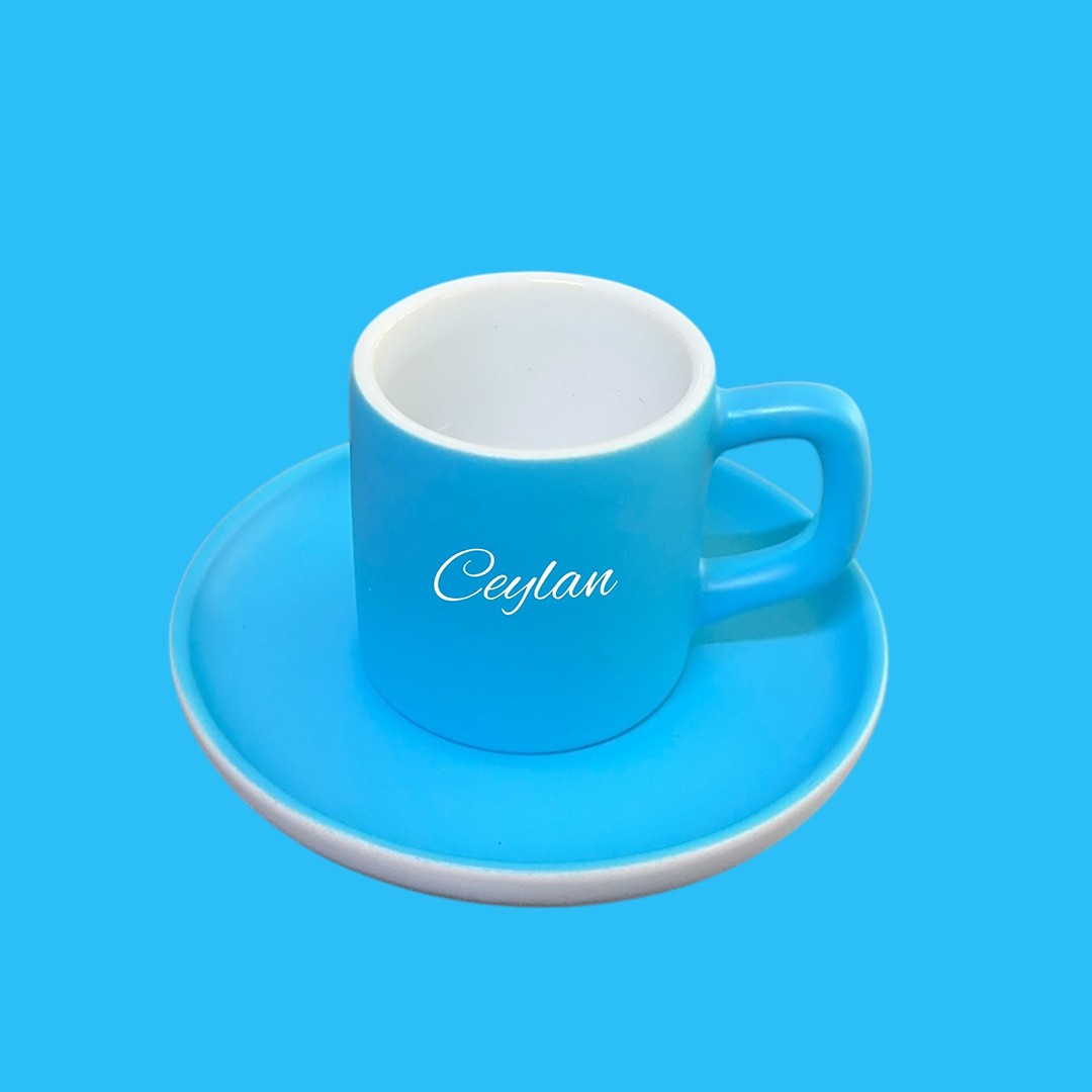 Dot Cup – Serin Turkuaz Kişiye Özel Türk Kahvesi Fincanı