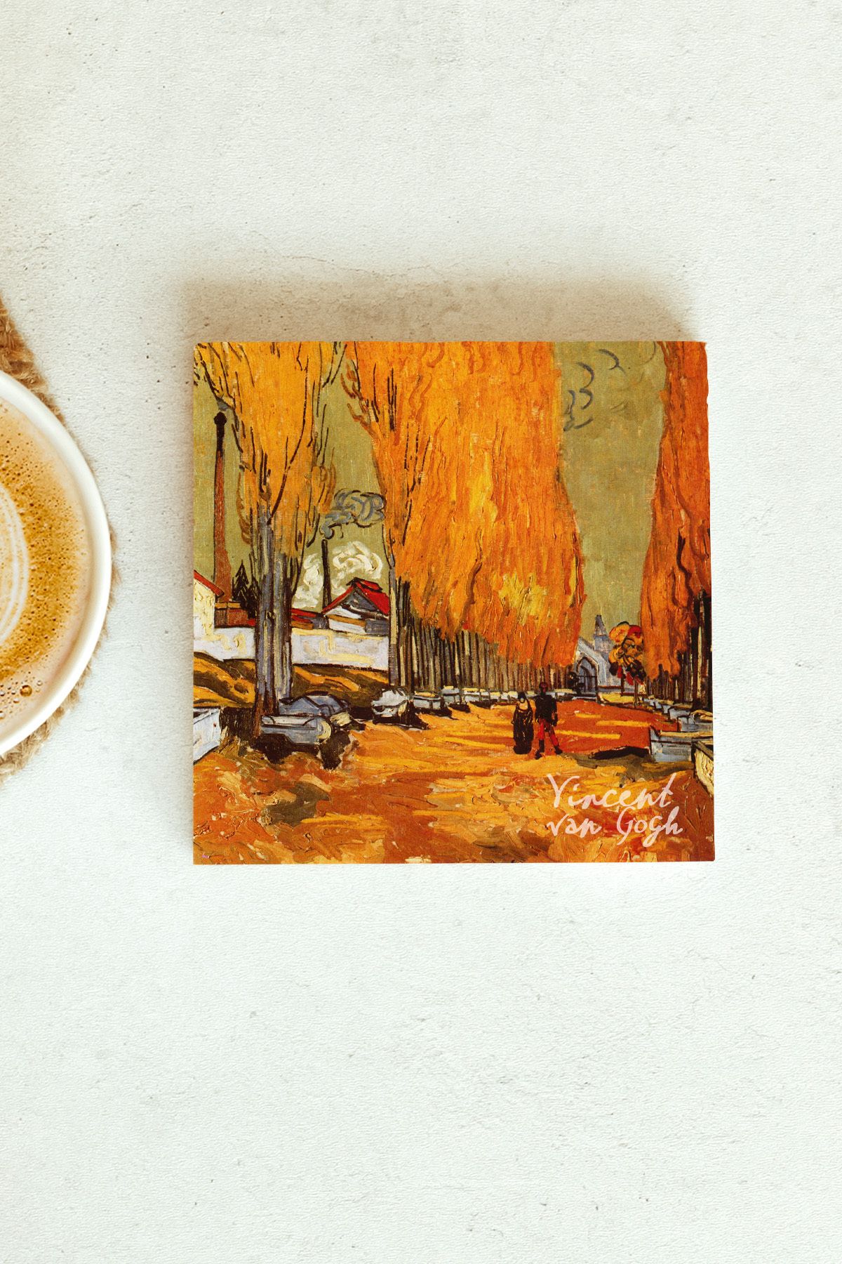 Vincent Van Gogh Serisi Tekli Taş Bardak Altlığı