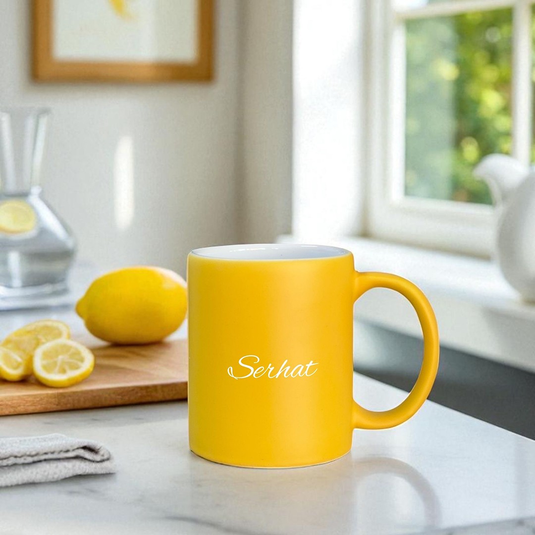 Core Mug – Limon Sarısı Kişiye Özel Seramik Kupa