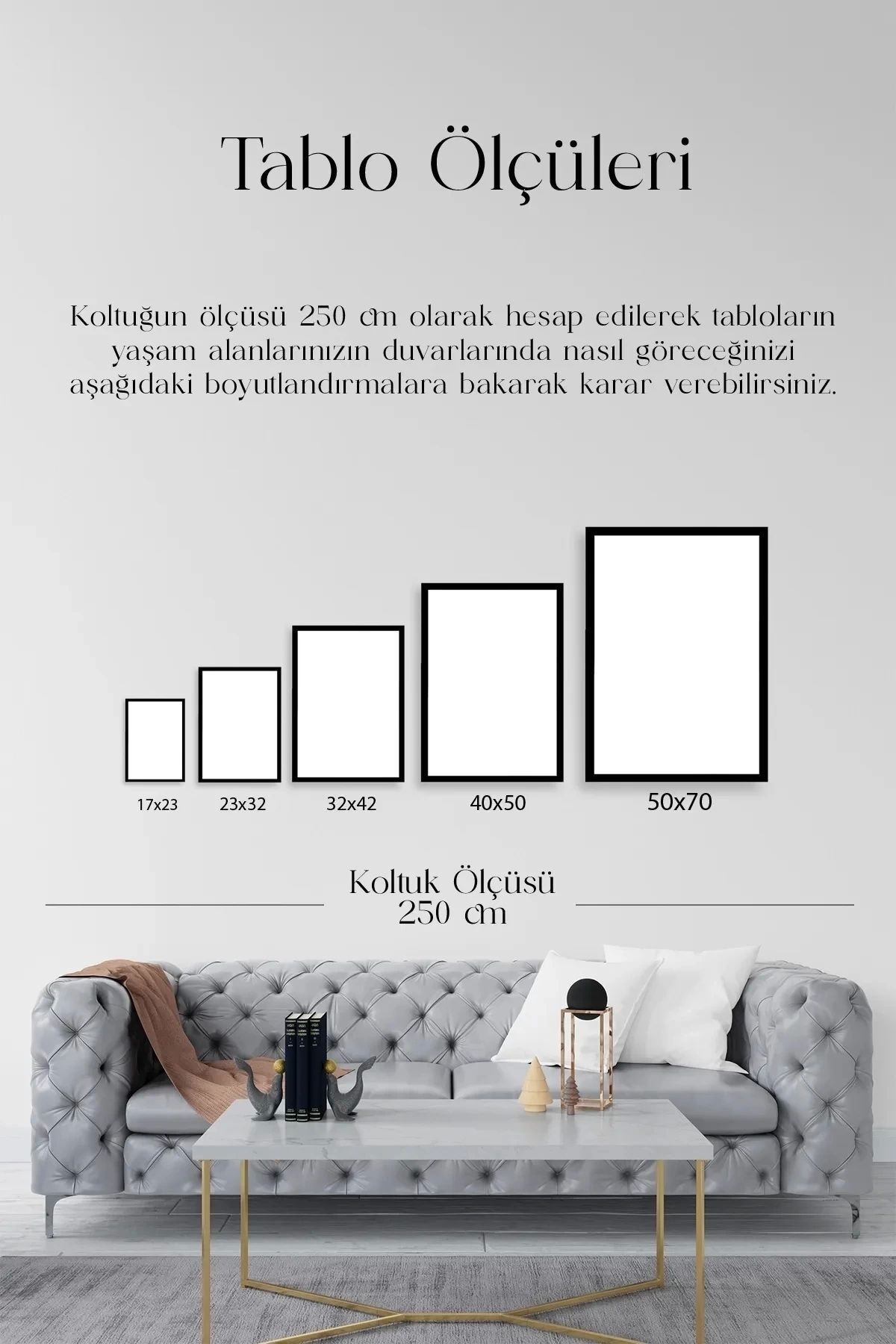 Minimal Doğal Ahşap Çerçeveli 3 lü Tablo