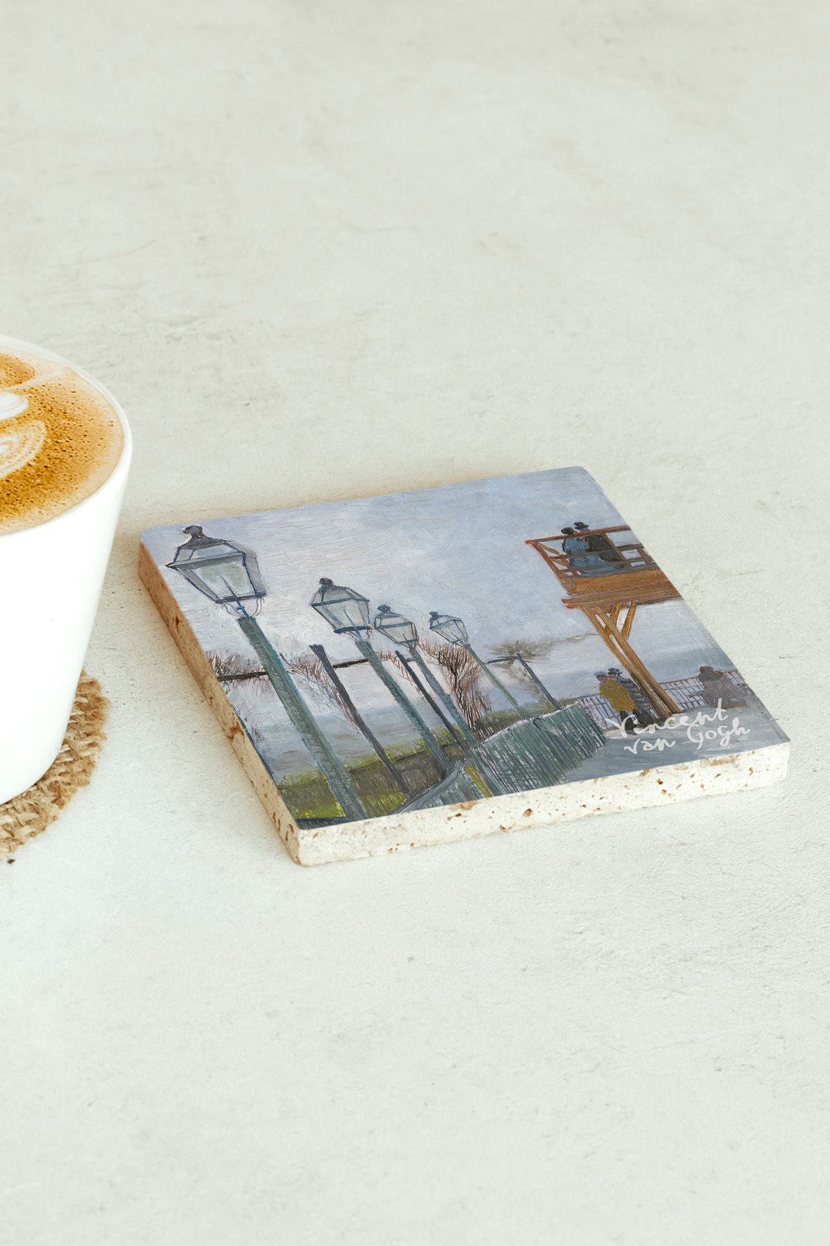 Vincent Van Gogh Serisi Tekli Taş Bardak Altlığı