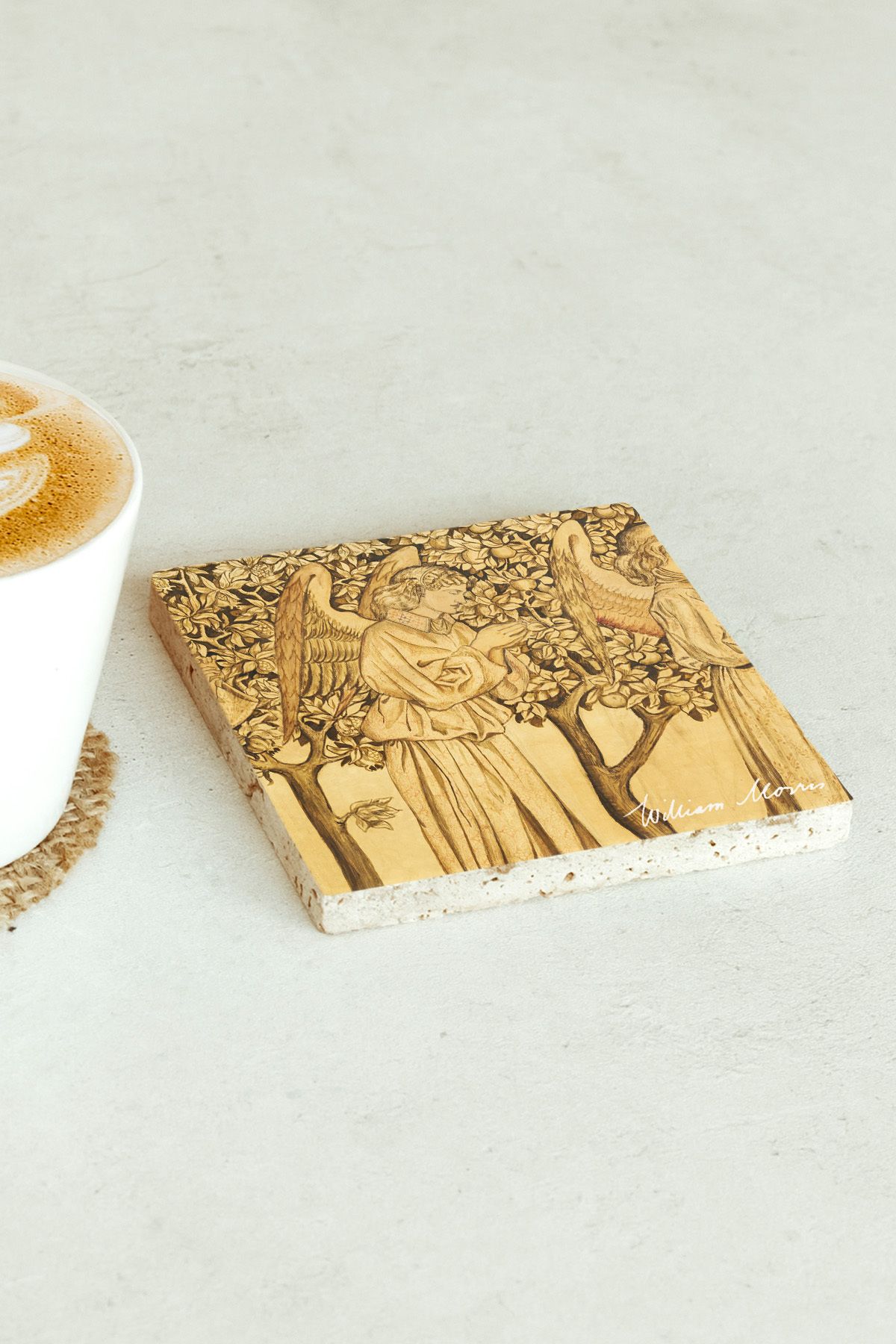 William Morris Serisi Tekli Taş Bardak Altlığı