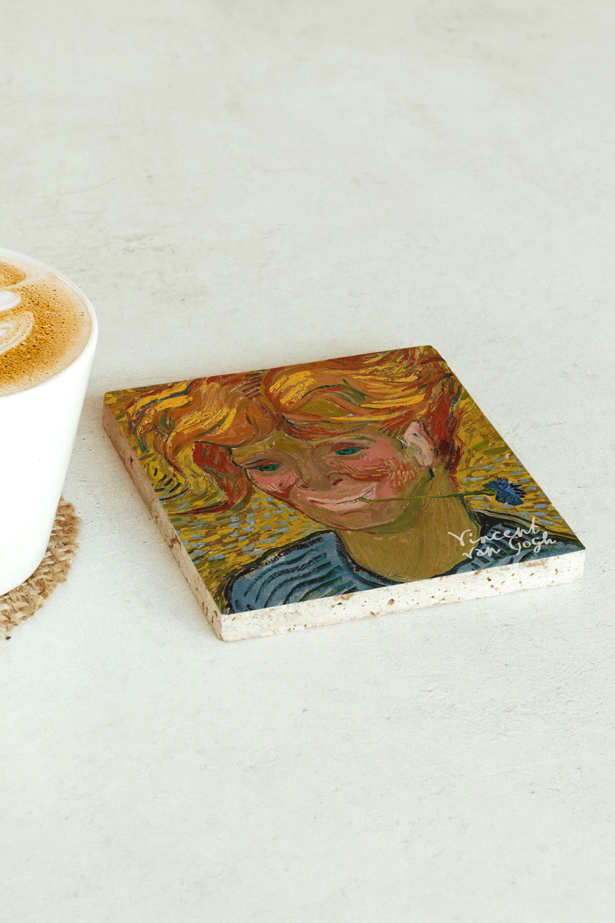 Vincent Van Gogh Serisi Tekli Taş Bardak Altlığı