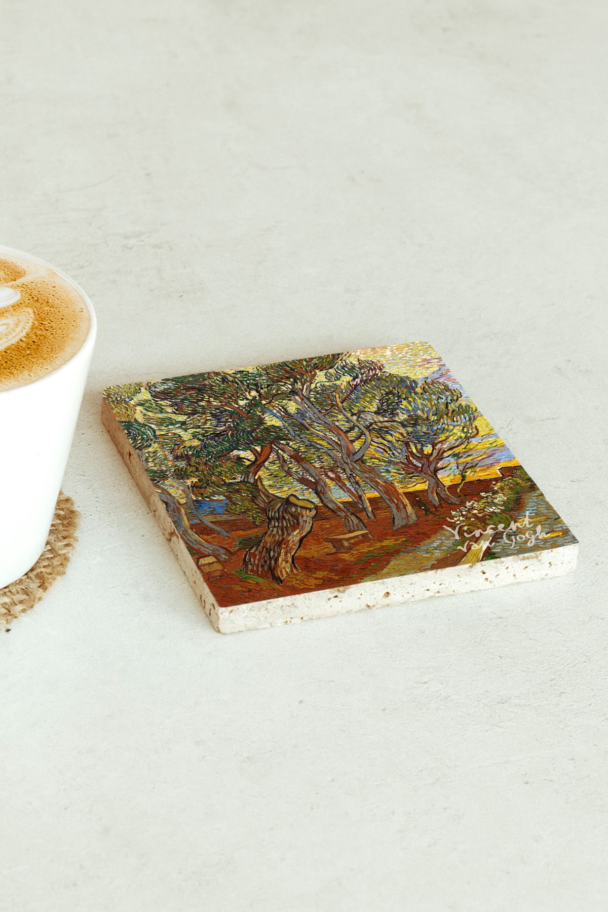 Vincent Van Gogh Serisi Tekli Taş Bardak Altlığı