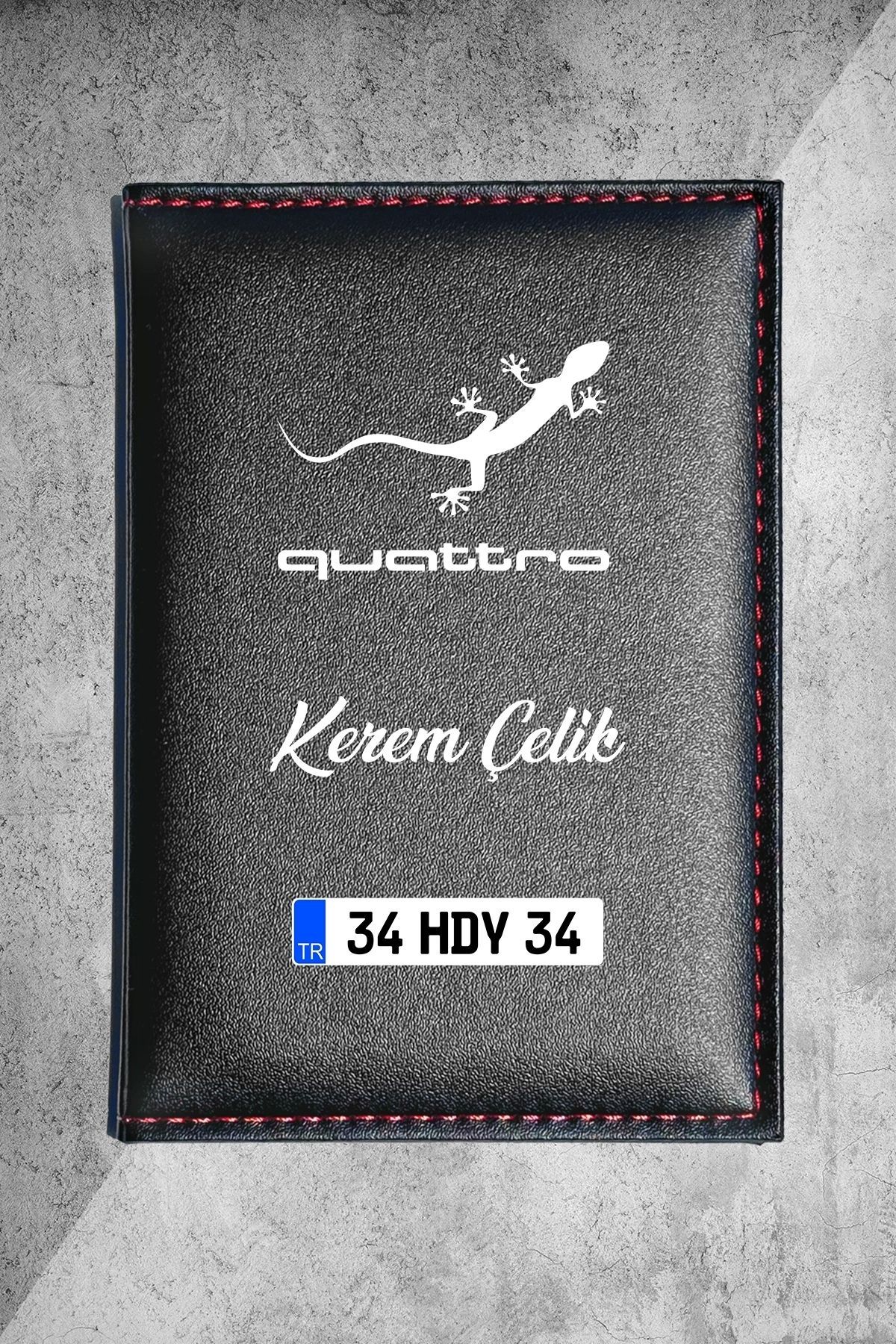 Kişiye Özel Quattro Logolu Termo Deri Ruhsat Kabı