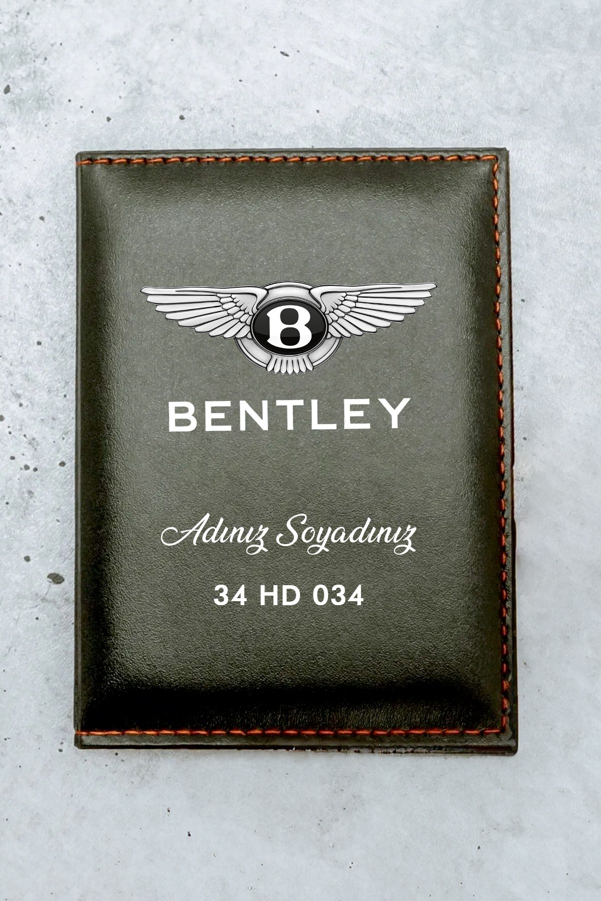 Bentley Logolu Ruhsat Kılıfı Termo Deri Ruhsat Kabı