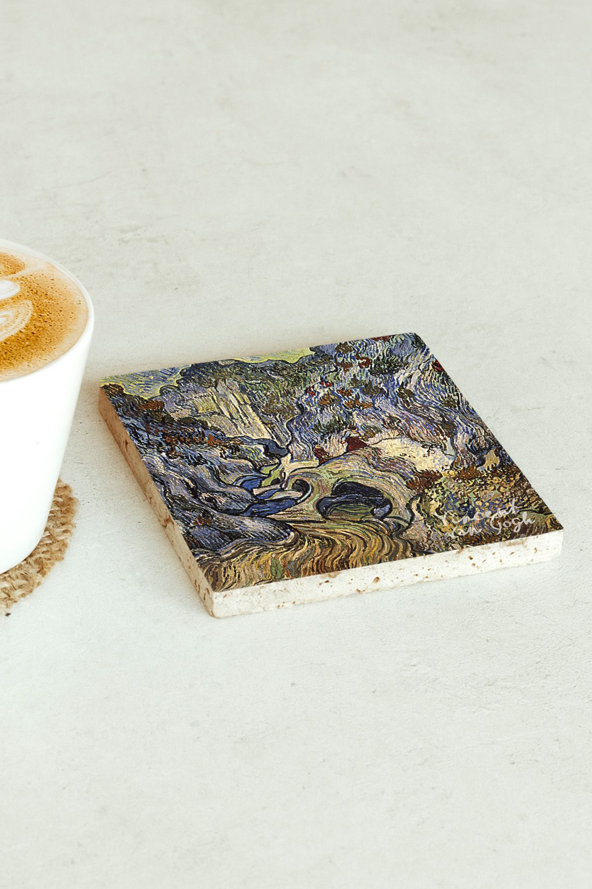 Vincent Van Gogh Serisi Tekli Taş Bardak Altlığı