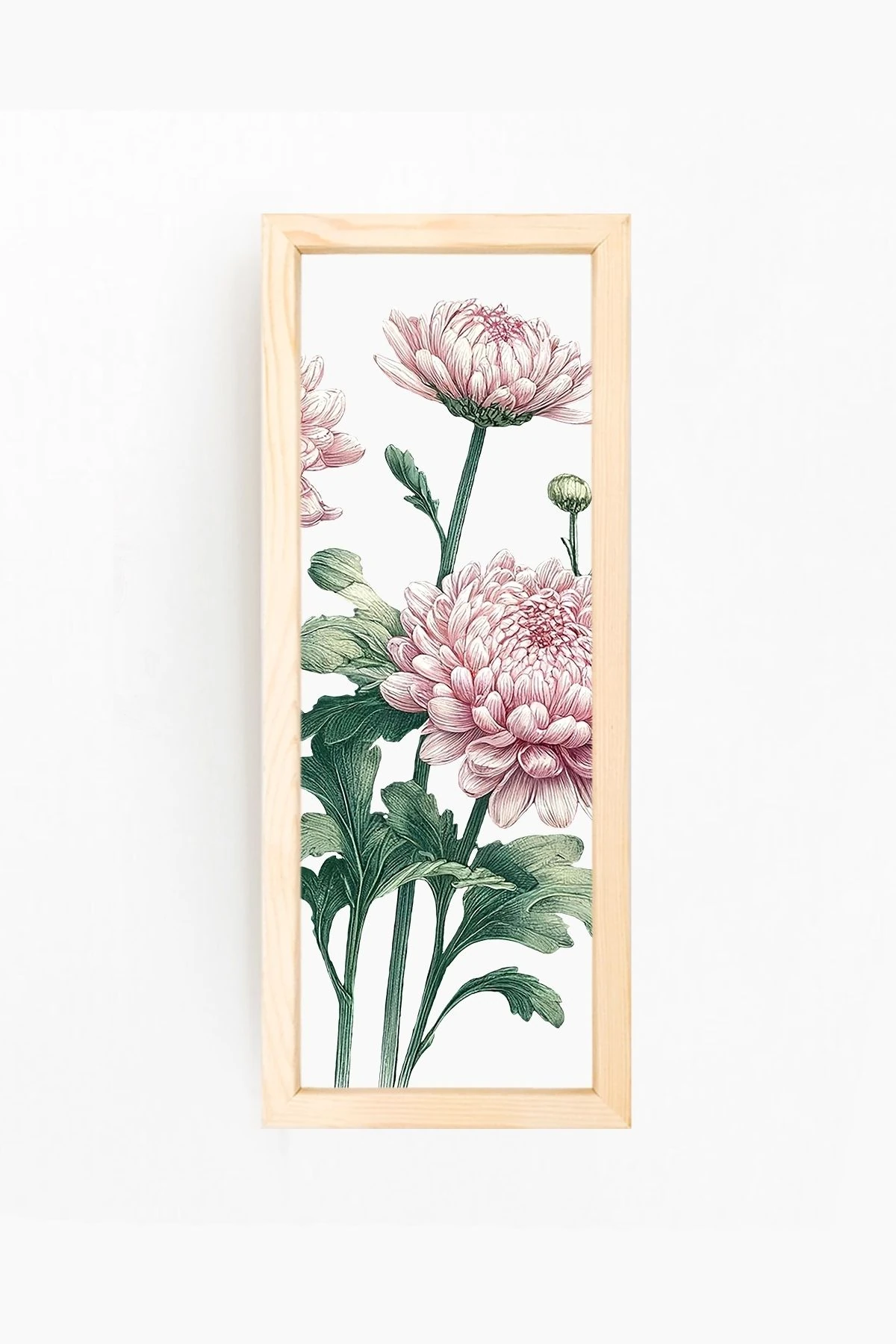 Çiçek Tasarımlı Doğal Ahşap Çerçeveli Tablo 08-1