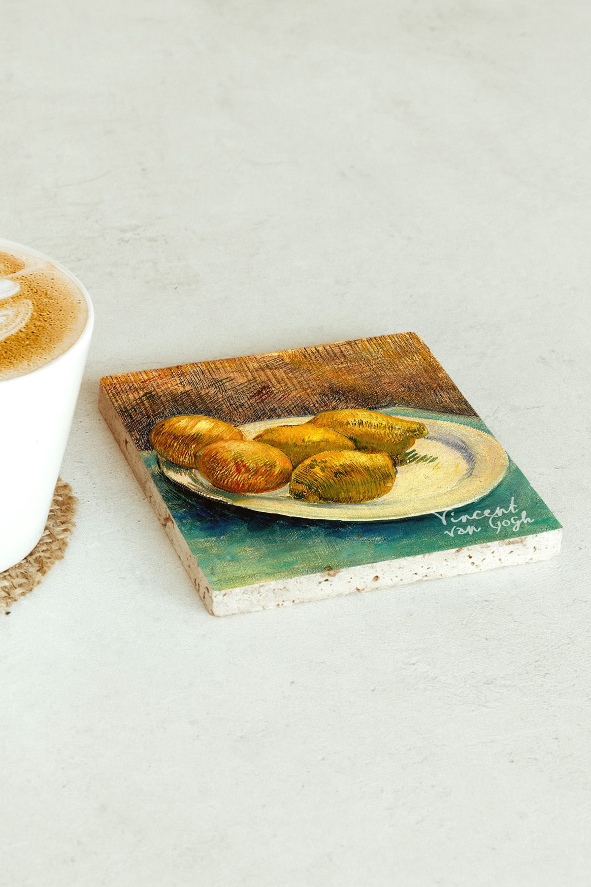 Vincent Van Gogh Serisi Tekli Taş Bardak Altlığı