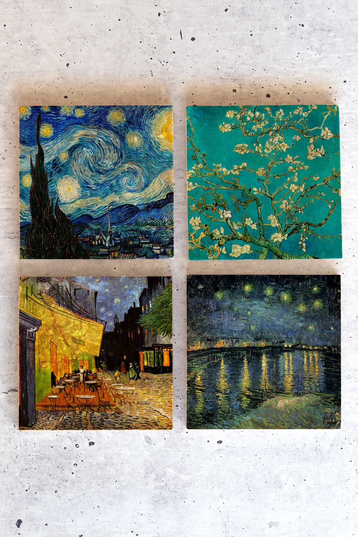 Vincent Van Gogh 4lü Set Taş Bardak Altlığı VanGogh01