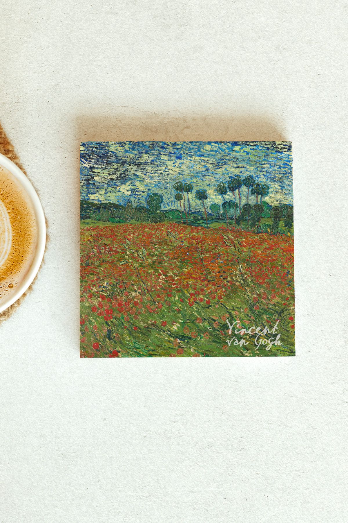 Vincent Van Gogh Serisi Tekli Taş Bardak Altlığı