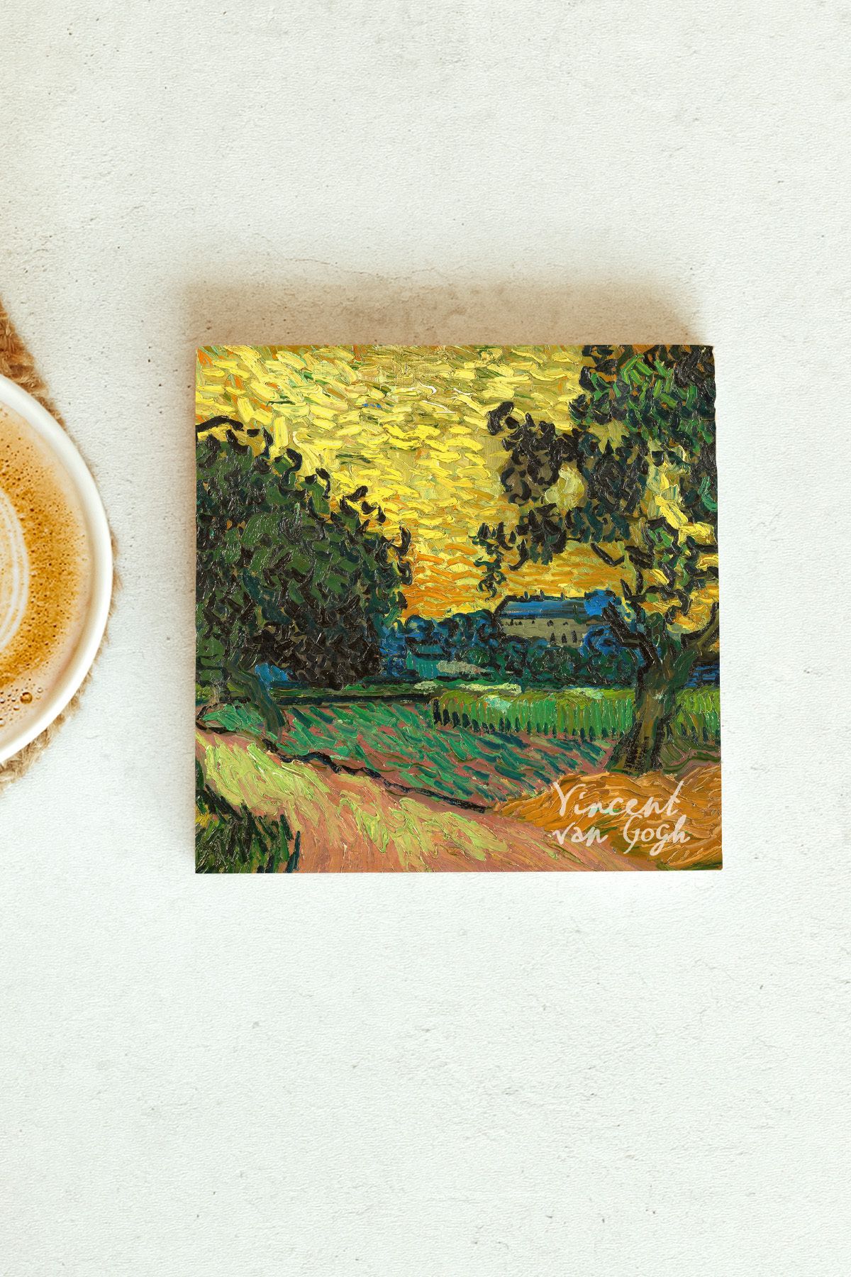 Vincent Van Gogh Serisi Tekli Taş Bardak Altlığı