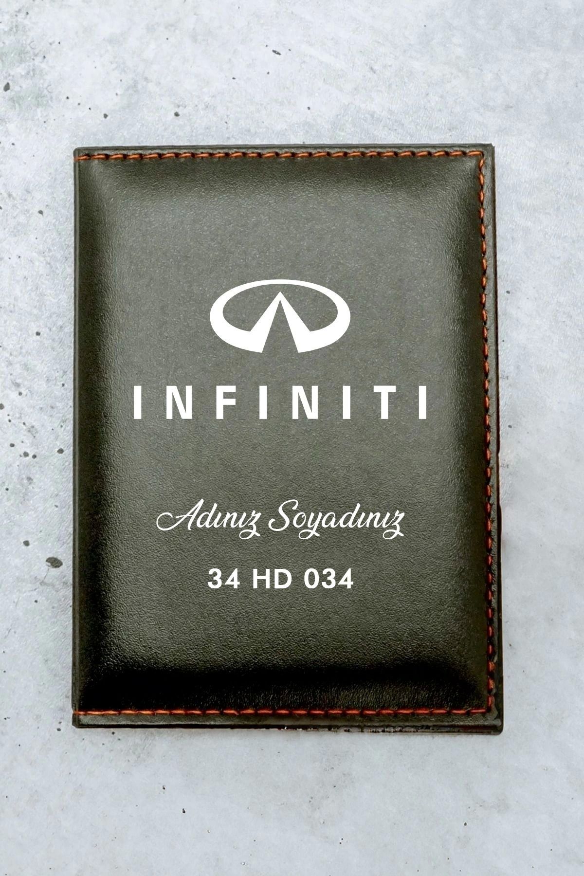 Infiniti Logolu Ruhsat Kılıfı Termo Deri Ruhsat Kabı