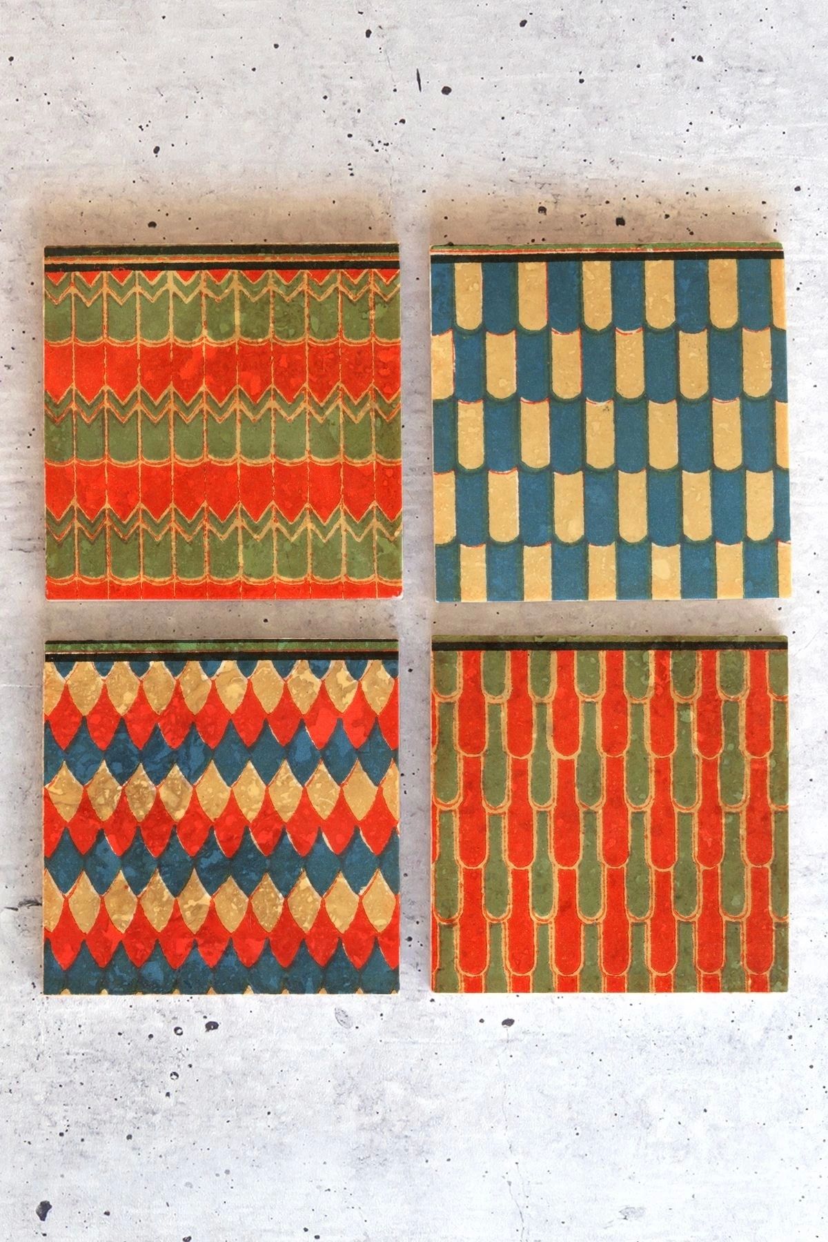 Desenler 4lü Set Taş Bardak Altlığı Desen01