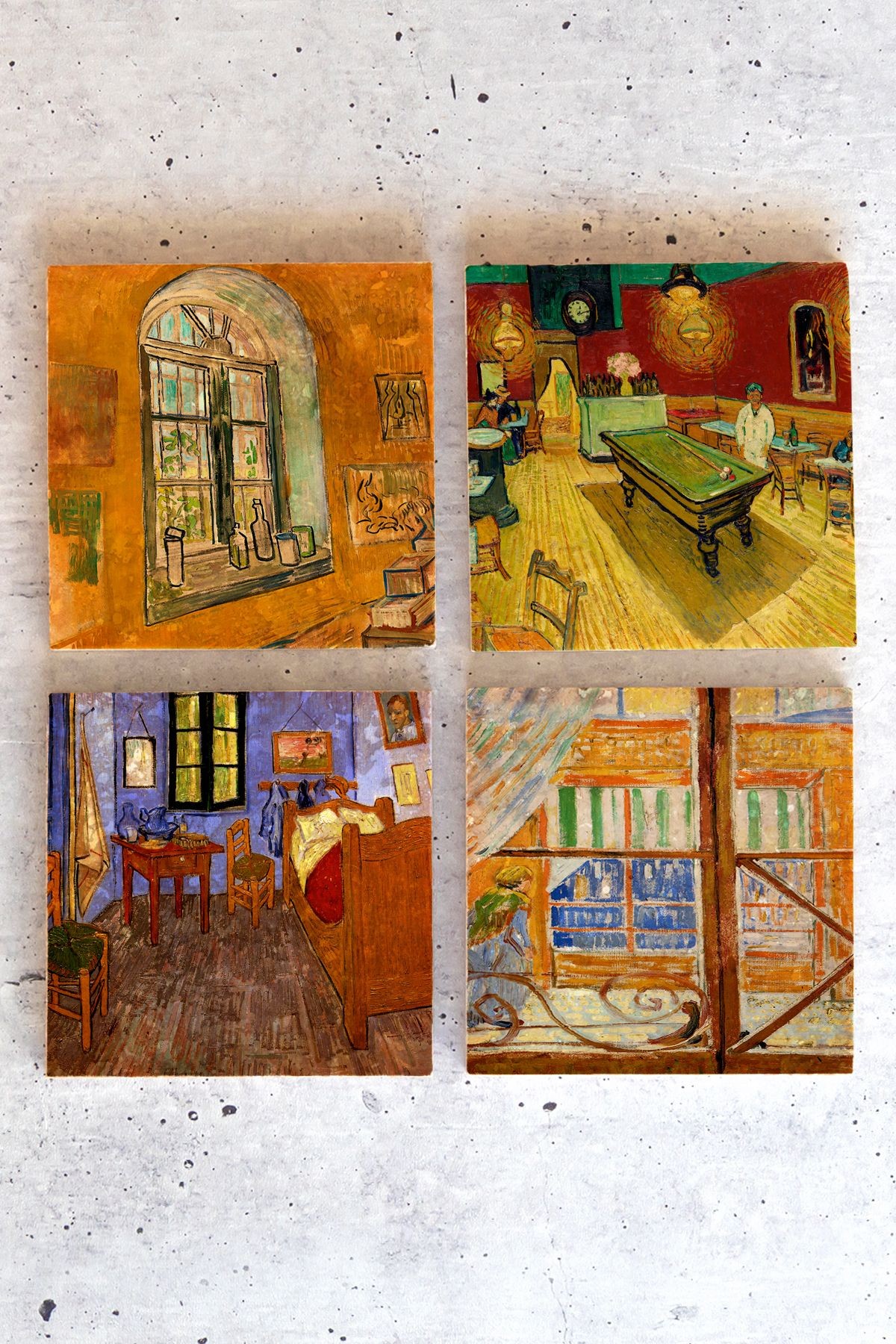 Vincent Van Gogh 4lü Set Taş Bardak Altlığı VanGogh01