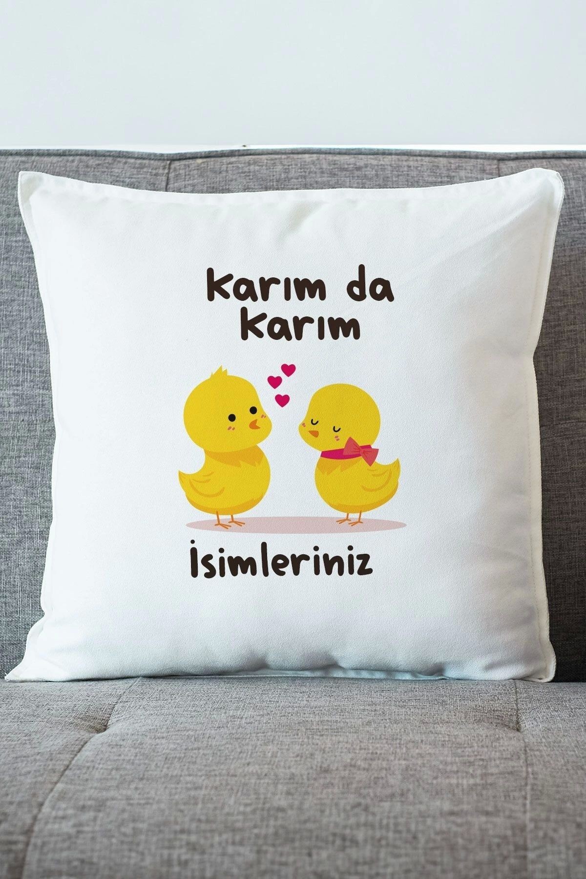 Kişiye Özel Kocam da Kocam - Karım da Karım Tasarımlı Yastık Kılıfı