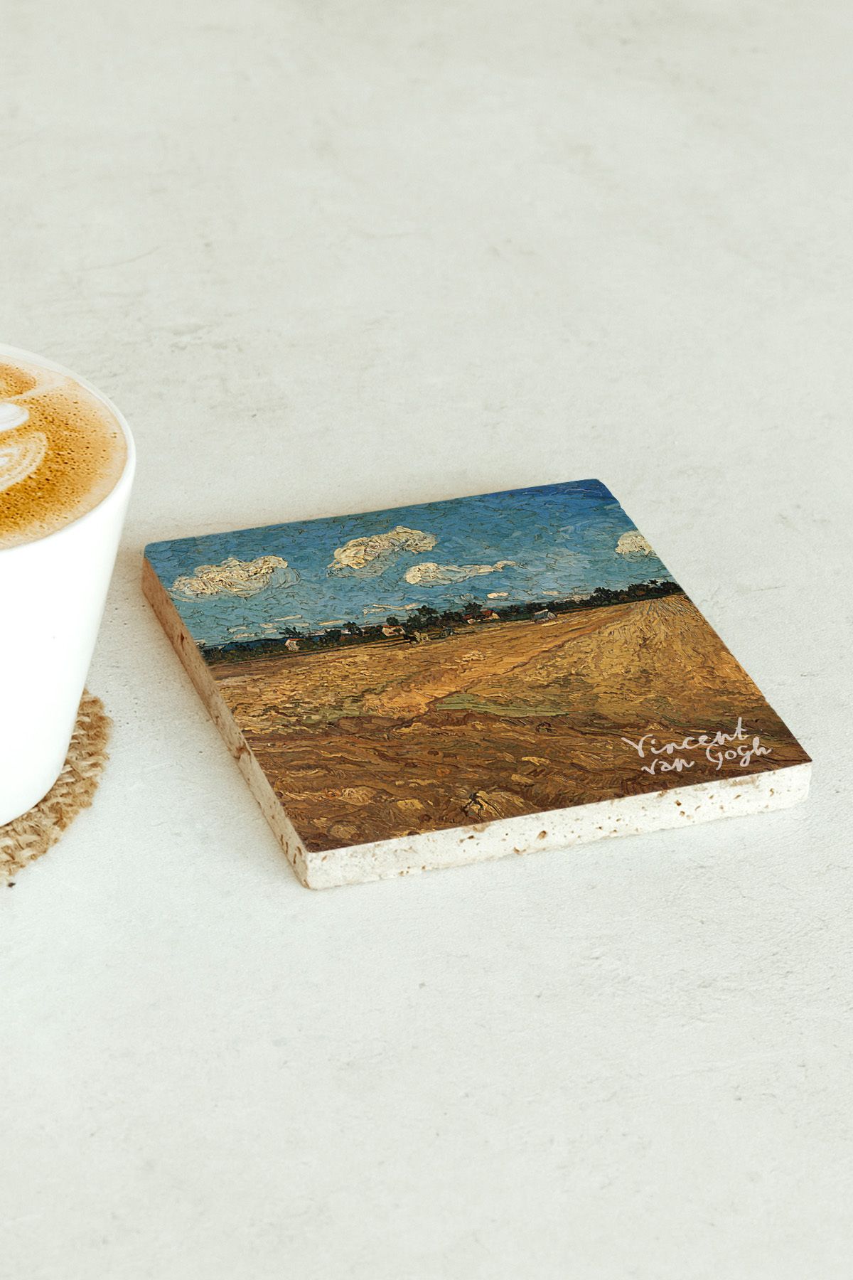 Vincent Van Gogh Serisi Tekli Taş Bardak Altlığı