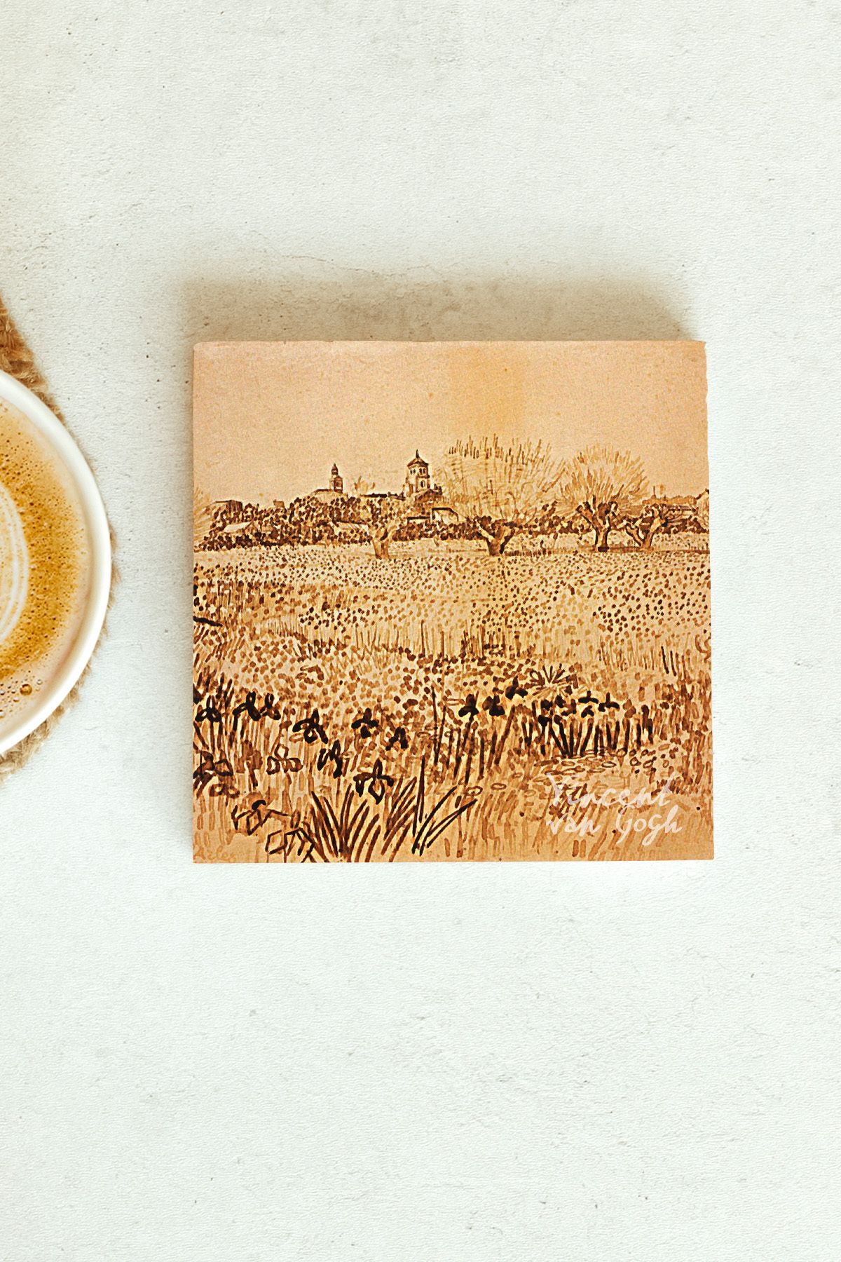 Vincent Van Gogh Serisi Tekli Taş Bardak Altlığı